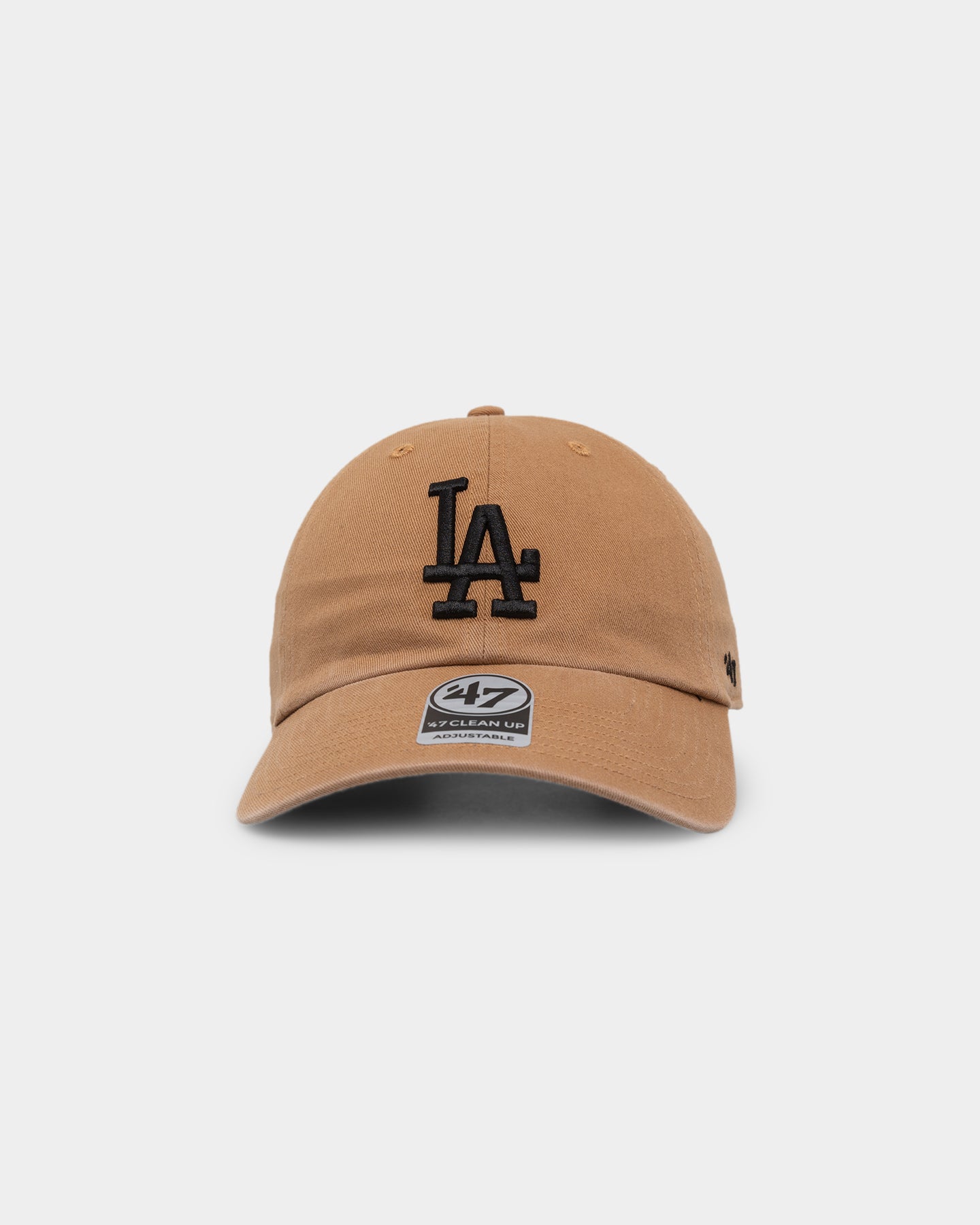 47 Brand Los Angeles Dodgers '47 Clean Up Adjustable Strapback Hat - Camel Color for Baseball Fans & Streetwear Fashion | Perfect for Games, Casual Wear & Sports Events