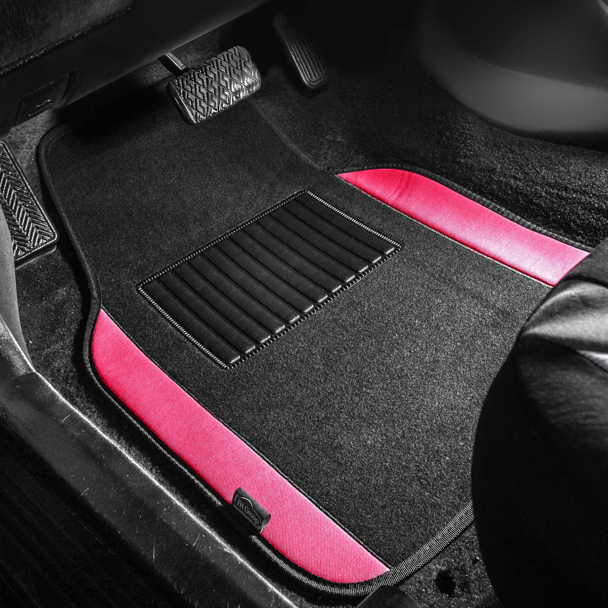 TLH Pink Universal Car Seat Covers & Mats Set for SUV, Van, Car