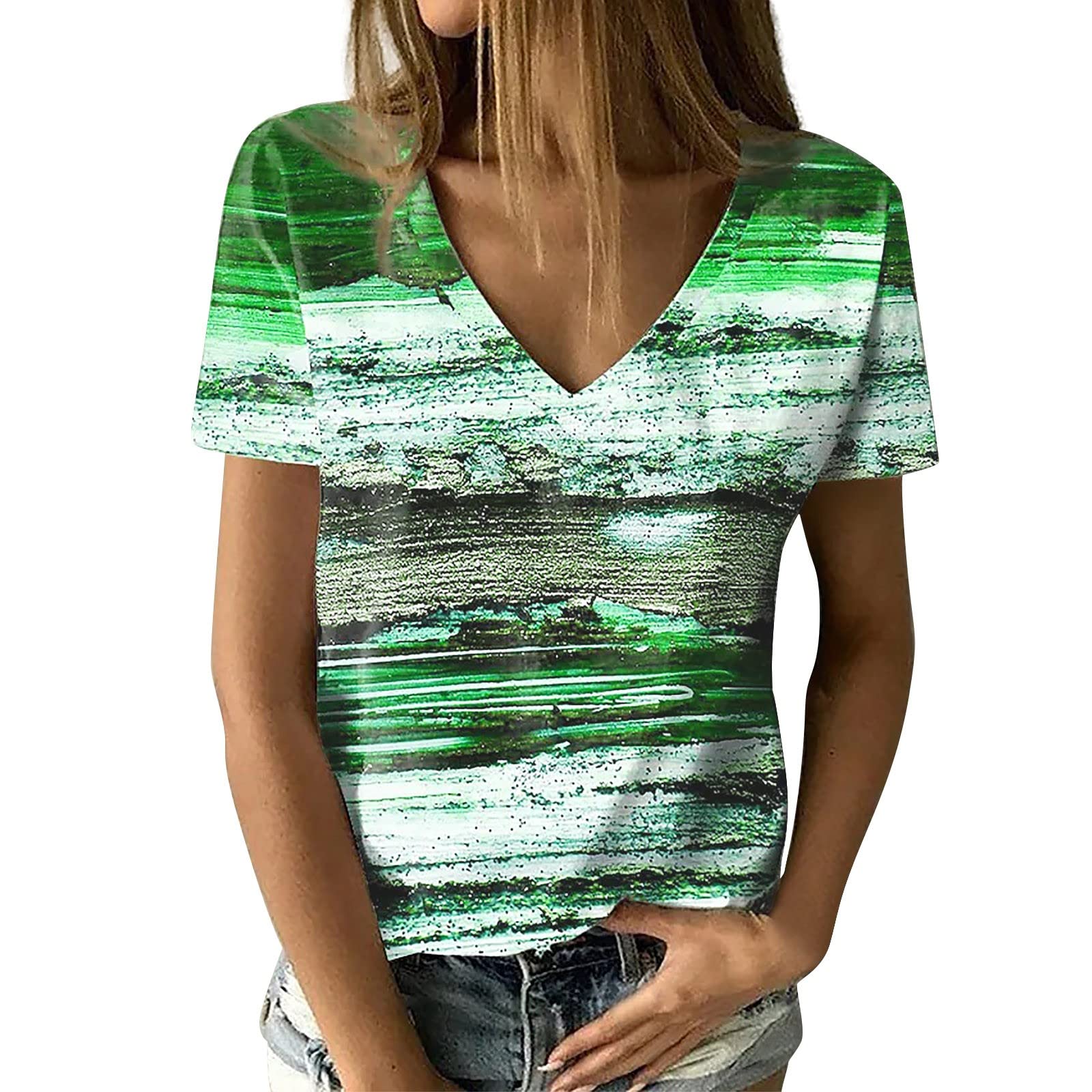 Women's Summer Tops - Casual Pleated Square Neck Shirts with Puff Sleeves, Loose Blouse Tee for Everyday Wear | Perfect for Beach, Office & Date Nights