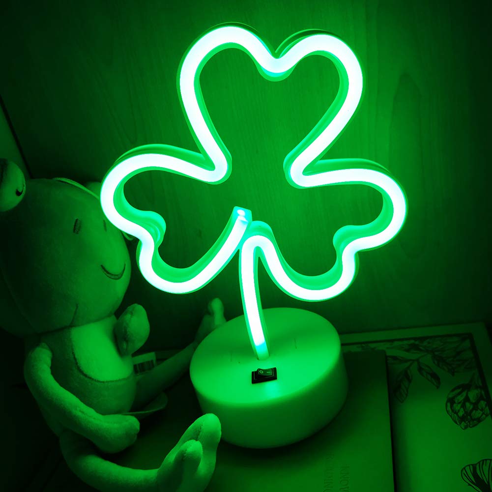 Clover LED Neon Sign - Vibrant Night Light & Art Decor for Home, Party, Living Room | Perfect for Wall Decor, Tabletop Lighting & Bedroom Ambiance