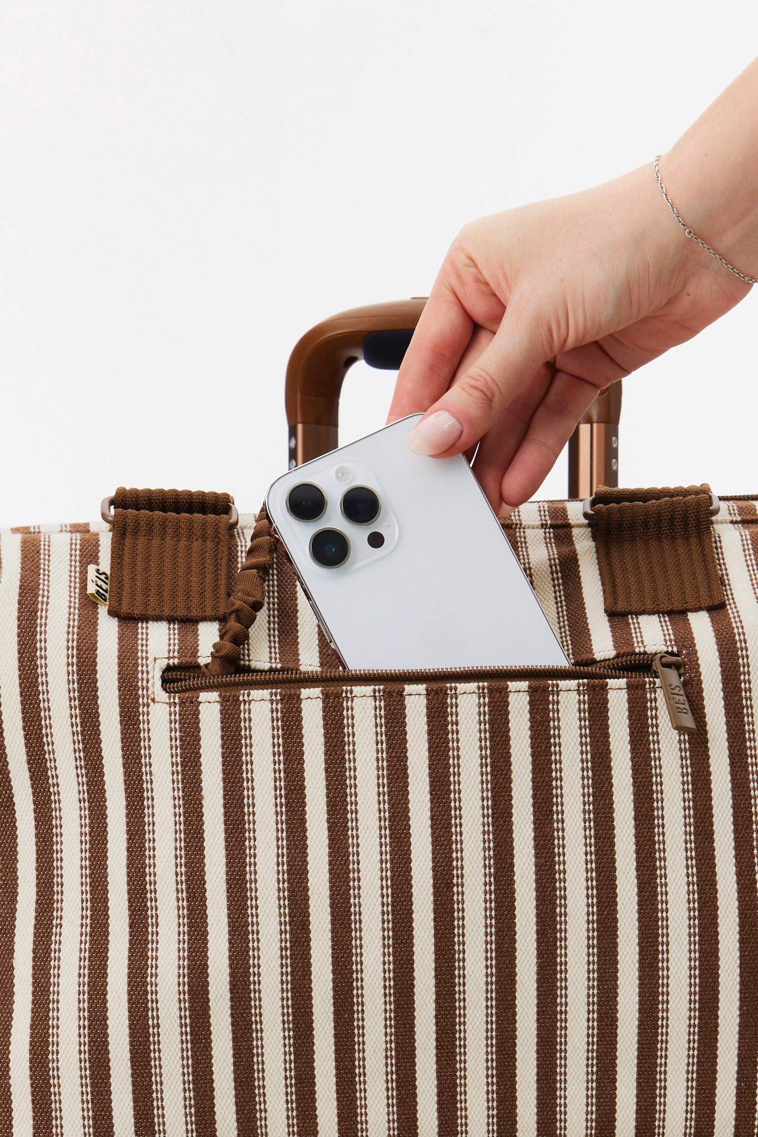 Mini Weekender Bag in Maple Stripe - Stylish & Compact Carry-On for Weekend Getaways, Travel & Gym Essentials