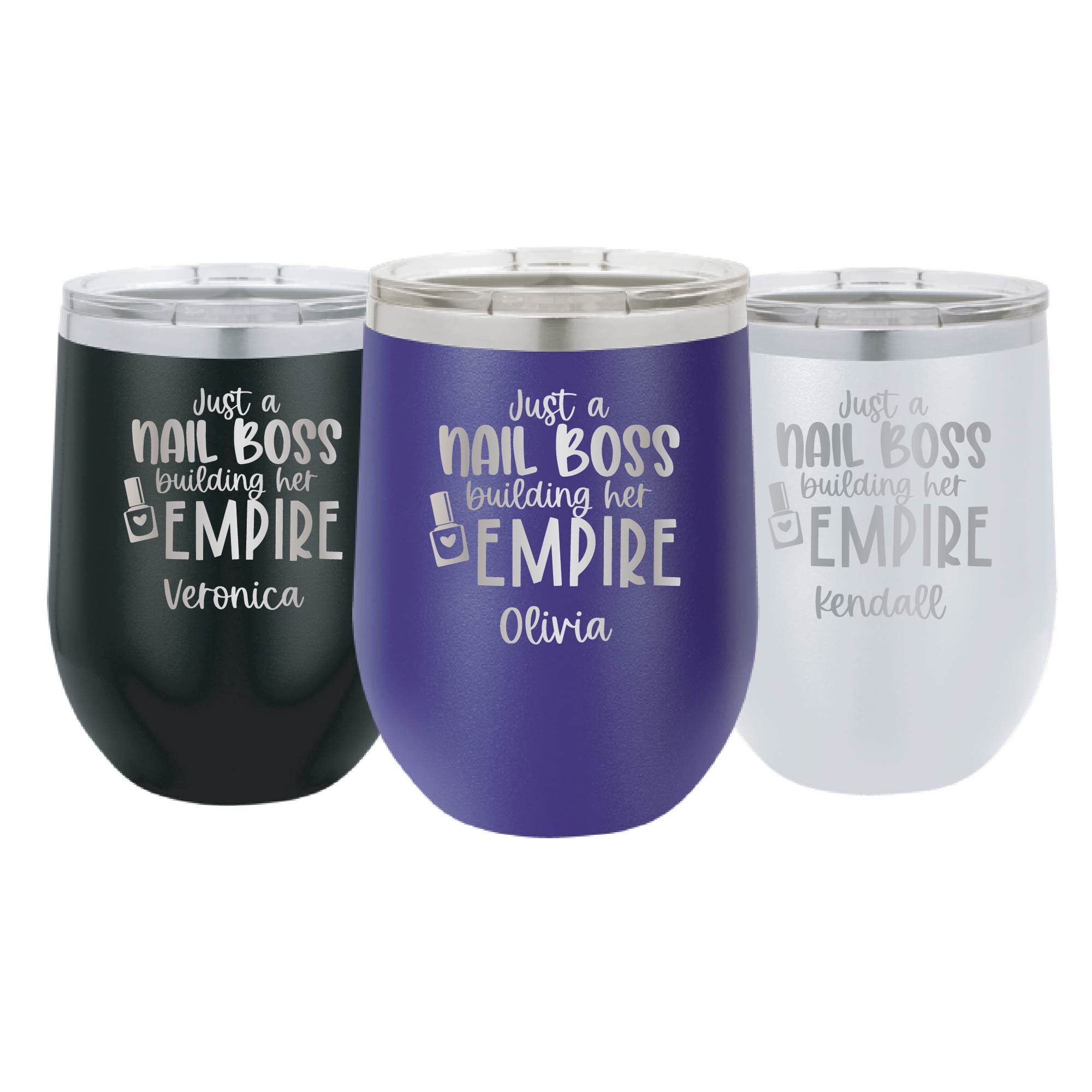 AVITO Personalized Nail Tech Tumbler - 12oz Vacuum Insulated Stainless Steel Cup with Lid - Laser Engraved Custom Design - Perfect for Nail Salons, Beauty Gifts & On-the-Go Hydration