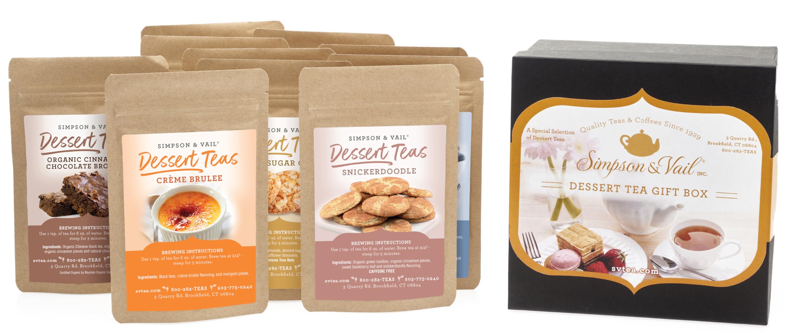 Premium Dessert-Inspired Loose Leaf Tea Gift Sampler - 10 Flavor Variety Box by Simpson & Vail | Perfect for Tea Lovers, Holiday Gifts & Afternoon Tea Parties