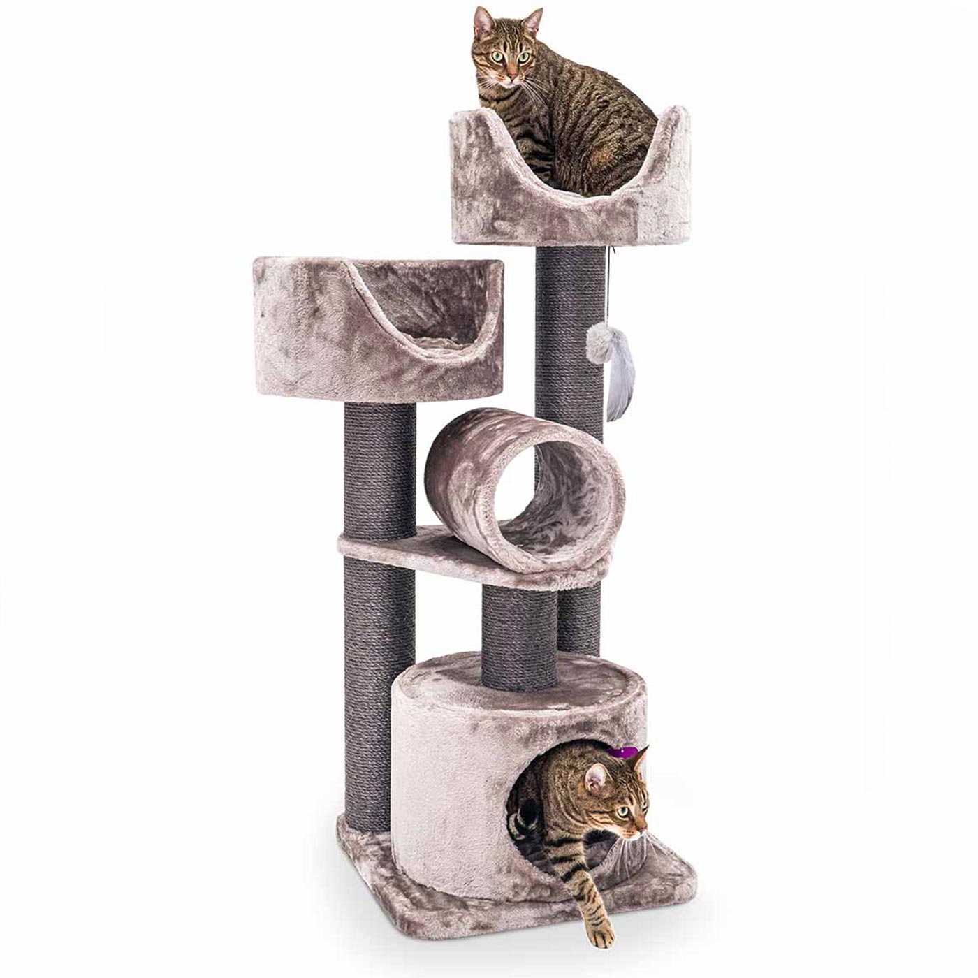 Kings & Queens Victoria 125cm Cat Tree - Premium Tall Cat Tower with Scratching Posts & Perches for Indoor Cats - Perfect for Play, Rest & Climbing in Home or Apartment