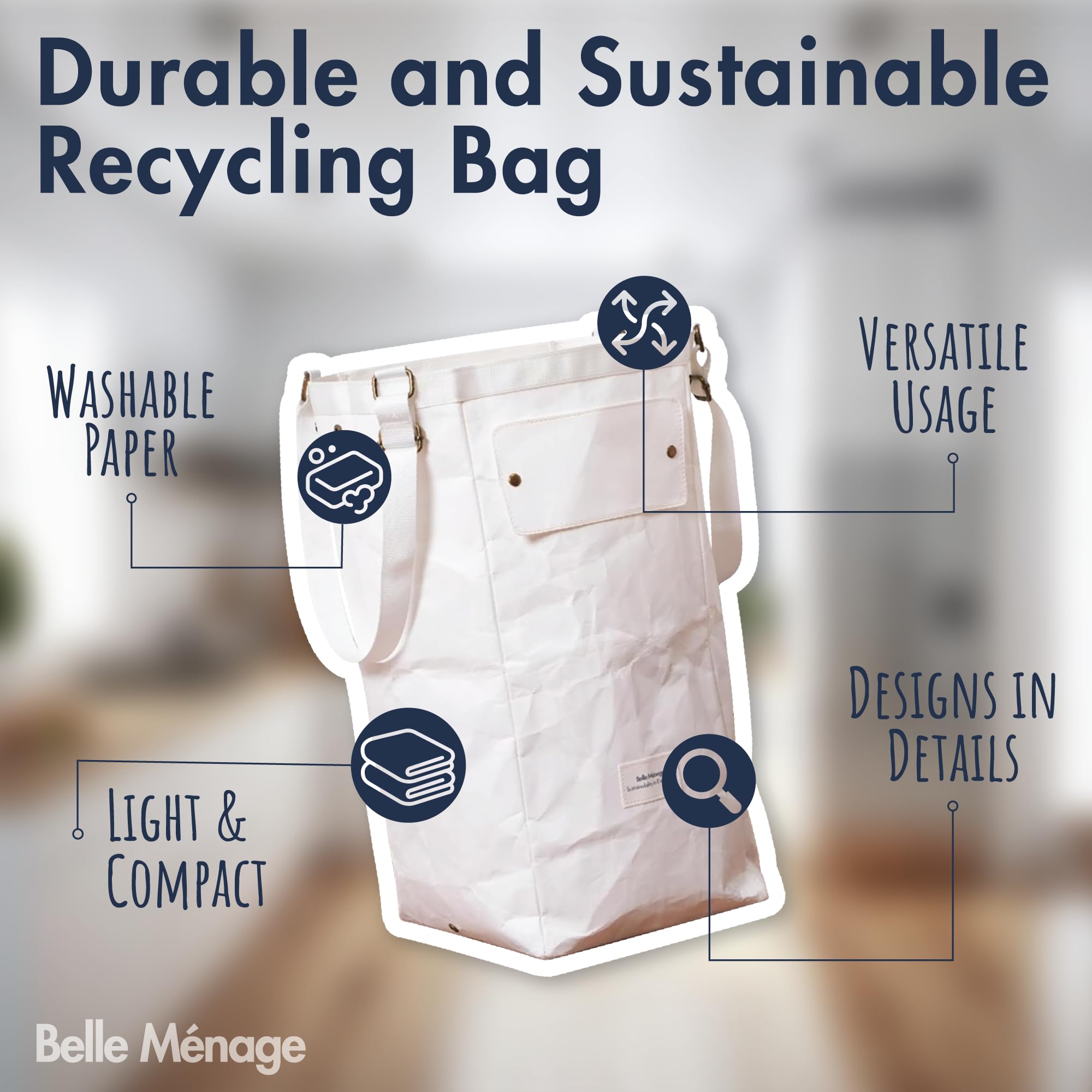 Eco-Friendly Kitchen Recycling Bin Set - Small Indoor Paper & Can Recycling Bins Combo, White & Orange Trash Can & Recycle Bin for Sustainable Home Waste Management | Perfect for Countertop, Pantry & Eco-Conscious Households