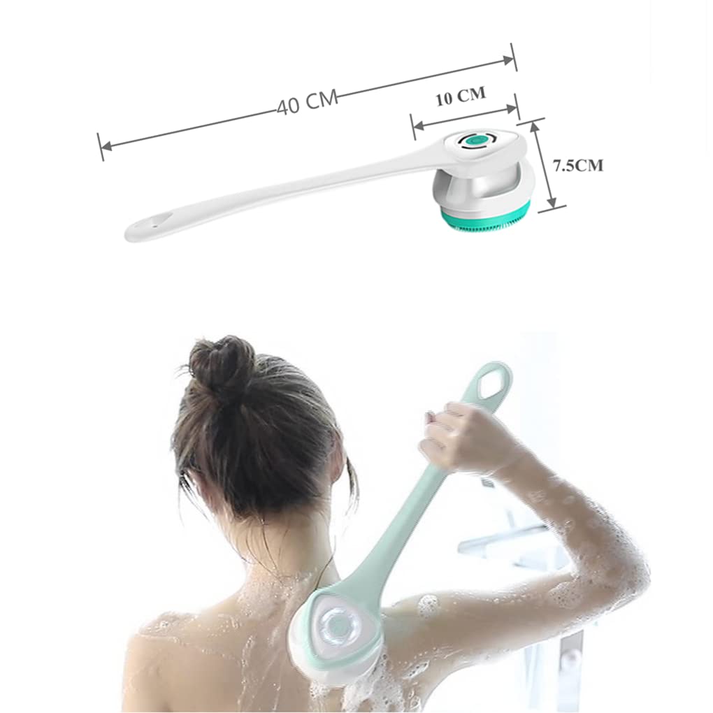 Electric Shower Brush Set - 5 Soft Heads for Face, Body & Feet - Deep Clean & Waterproof - Great for Bath & Spa