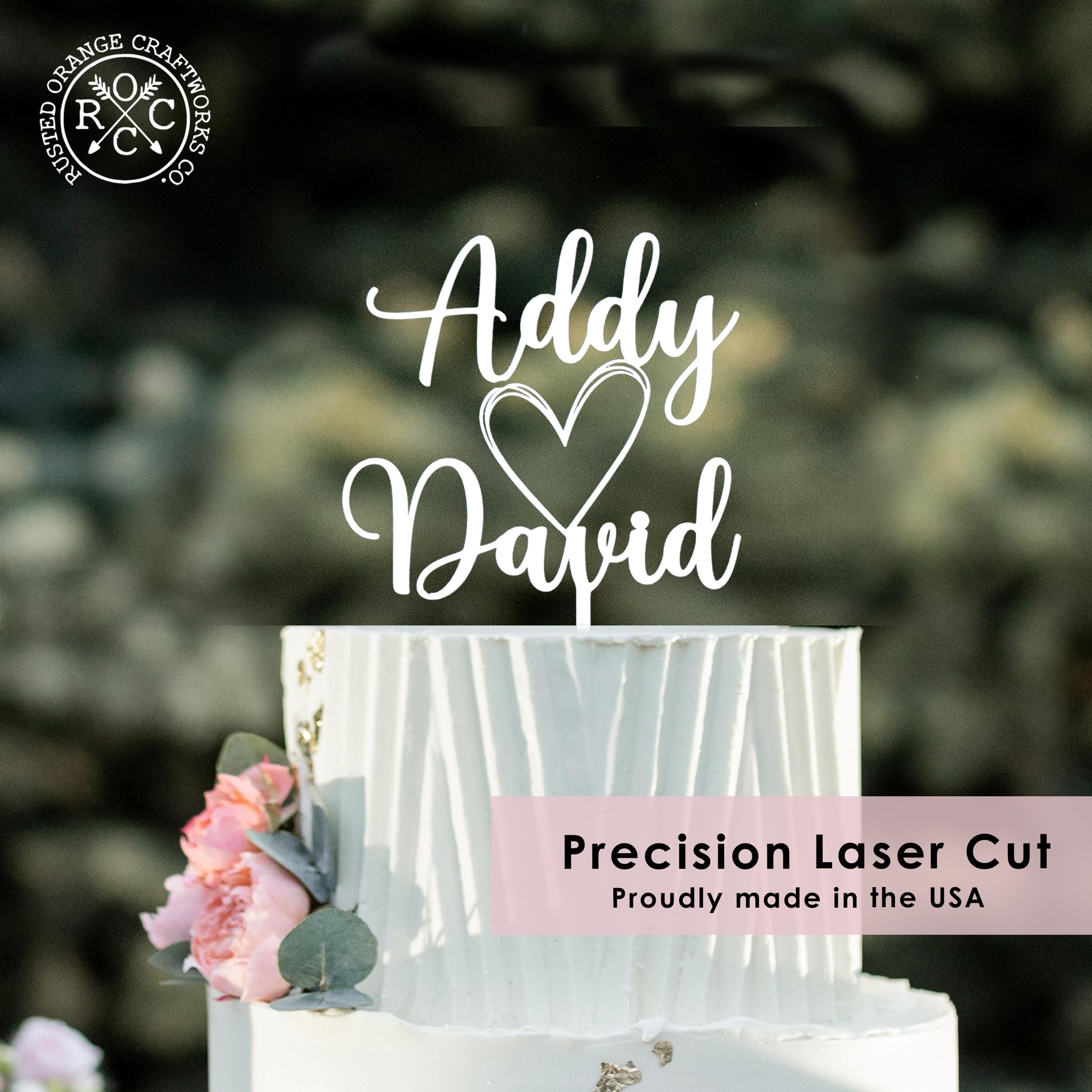 4 Inch Personalized Wedding Cake Topper for Couples - Custom Wedding Cake Decorations for Reception, Anniversary & Special Events - Perfect for Wedding Cakes, Anniversary Cakes & Romantic Celebrations