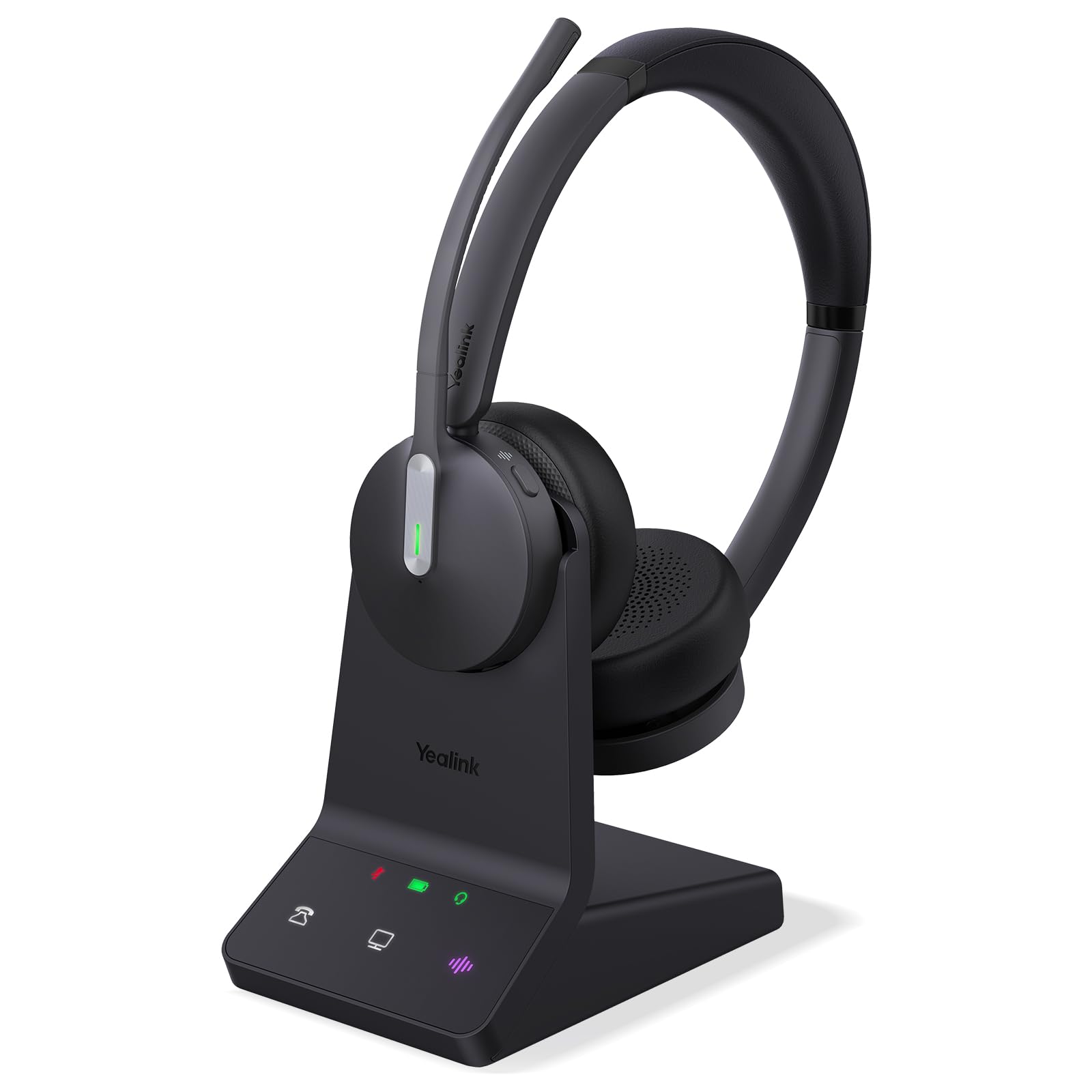 Yealink WH64 Wireless Headset - DECT & Bluetooth Dual-Mode Headphones with 606ft Range, 3X Noise-Canceling Mic, 32hr Talk Time for Teams/Zoom/Skype/UC | Office Headset for Desk IP Phone, PC, Cell Phone | Perfect for Remote Work, Call Centers & Video Conferencing