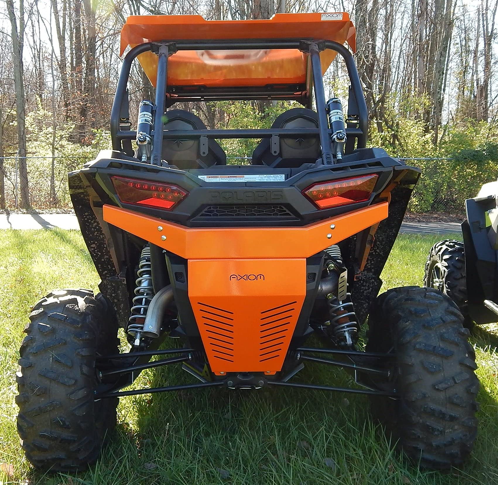 Axiom Side By Side Rear Bumper for Polaris RZR XP 1000 - Heavy Duty Steel Construction - Lime Green Powder Coat - Perfect for Off-Roading, Trail Riding & UTV Protection