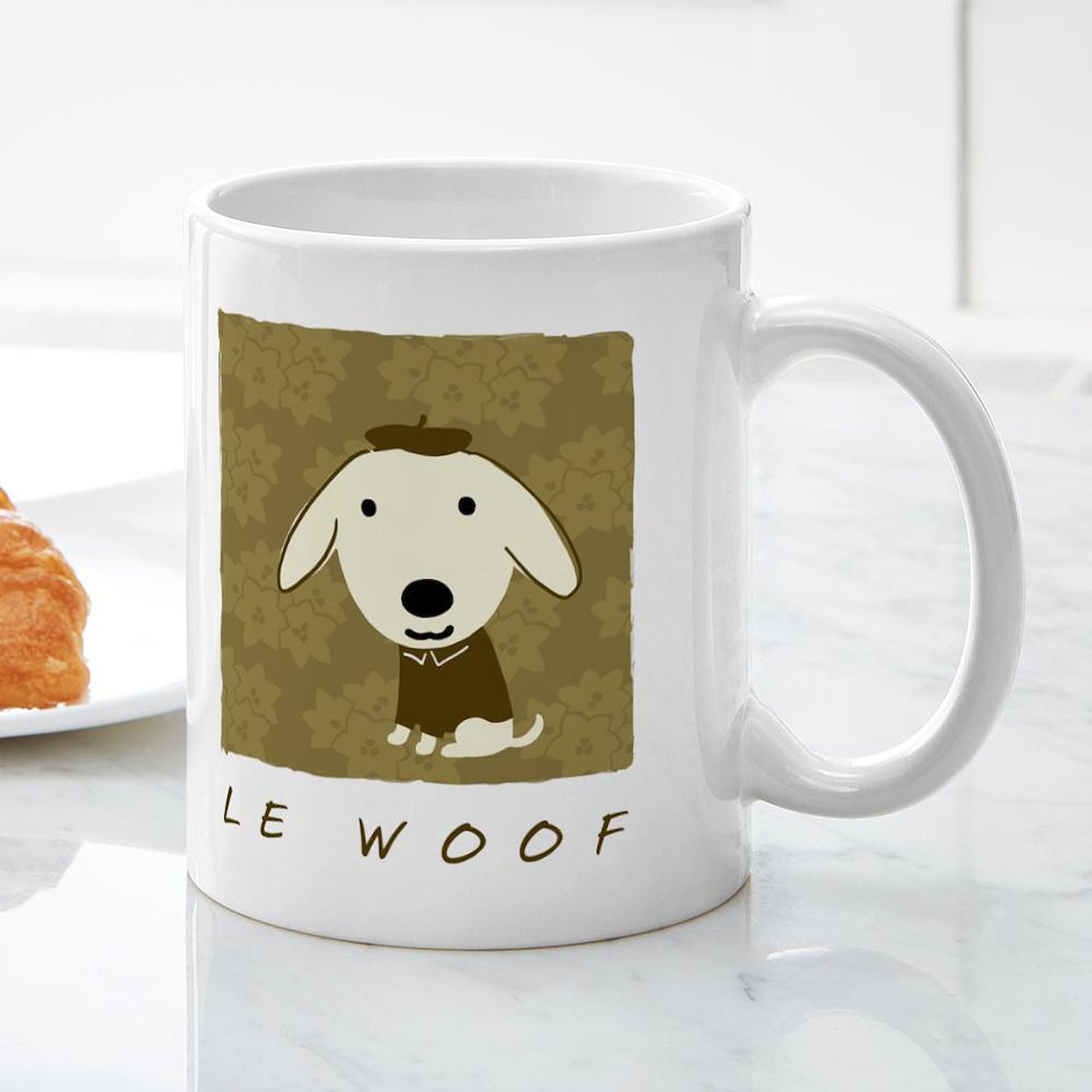 Best 11 oz Ceramic Coffee Mug - Le Woof Dog Design - Perfect for Tea, Hot Cocoa & Office Use - CafePress