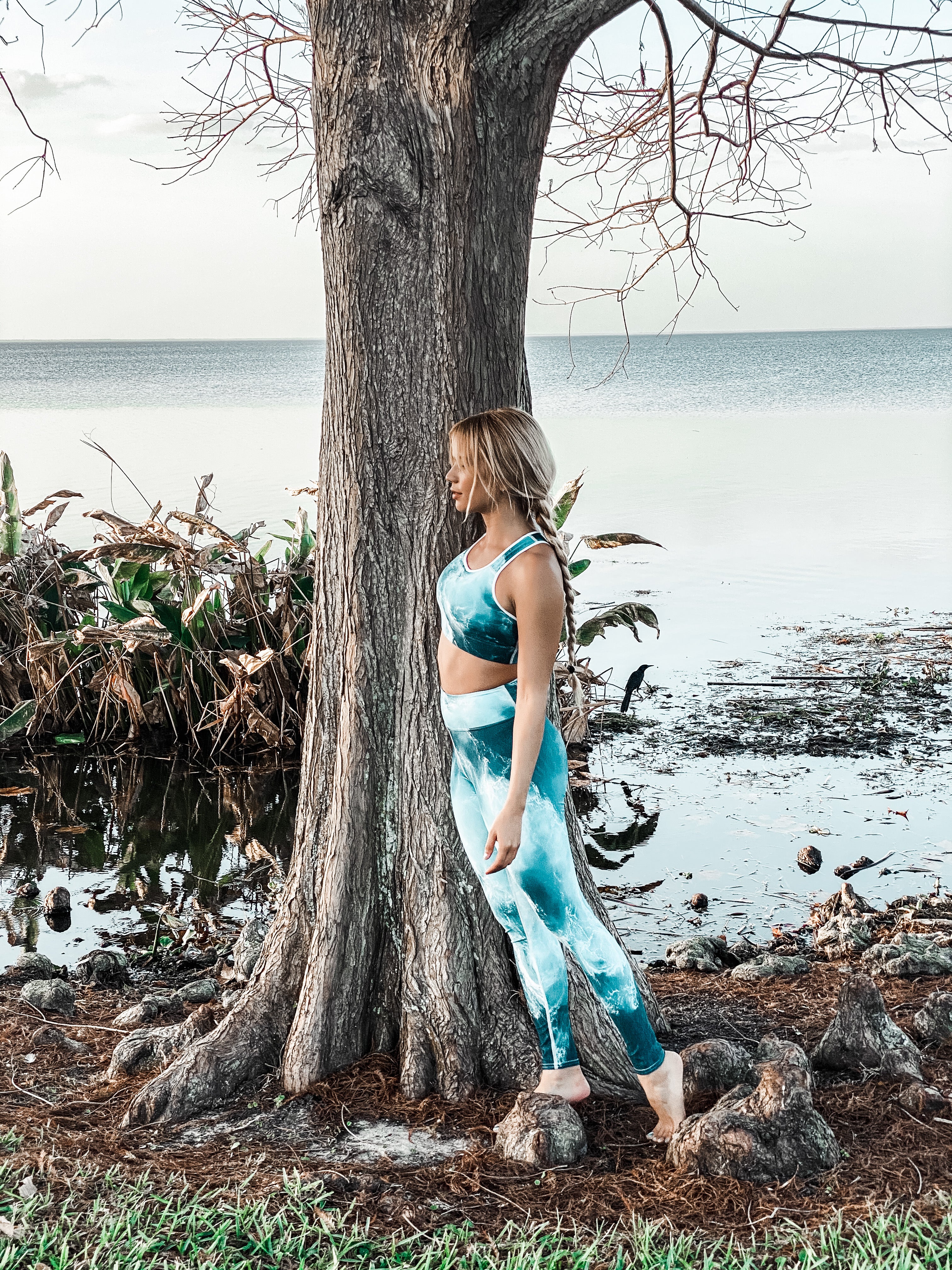 Tranquil Waters Yoga Leggings - High Waisted Stretchy Workout Pants for Women - Perfect for Yoga, Pilates & Gym
