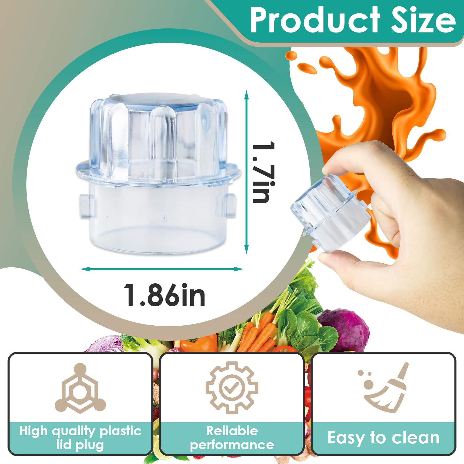 Vitamix 32 oz & 48 oz Advance Container Replacement Lid Plug - Compatible with Quiet One VM0145, BarBoss Blender & Models 15978, 16016, 15981, 16019 - Perfect for Smoothies, Soups & Food Prep