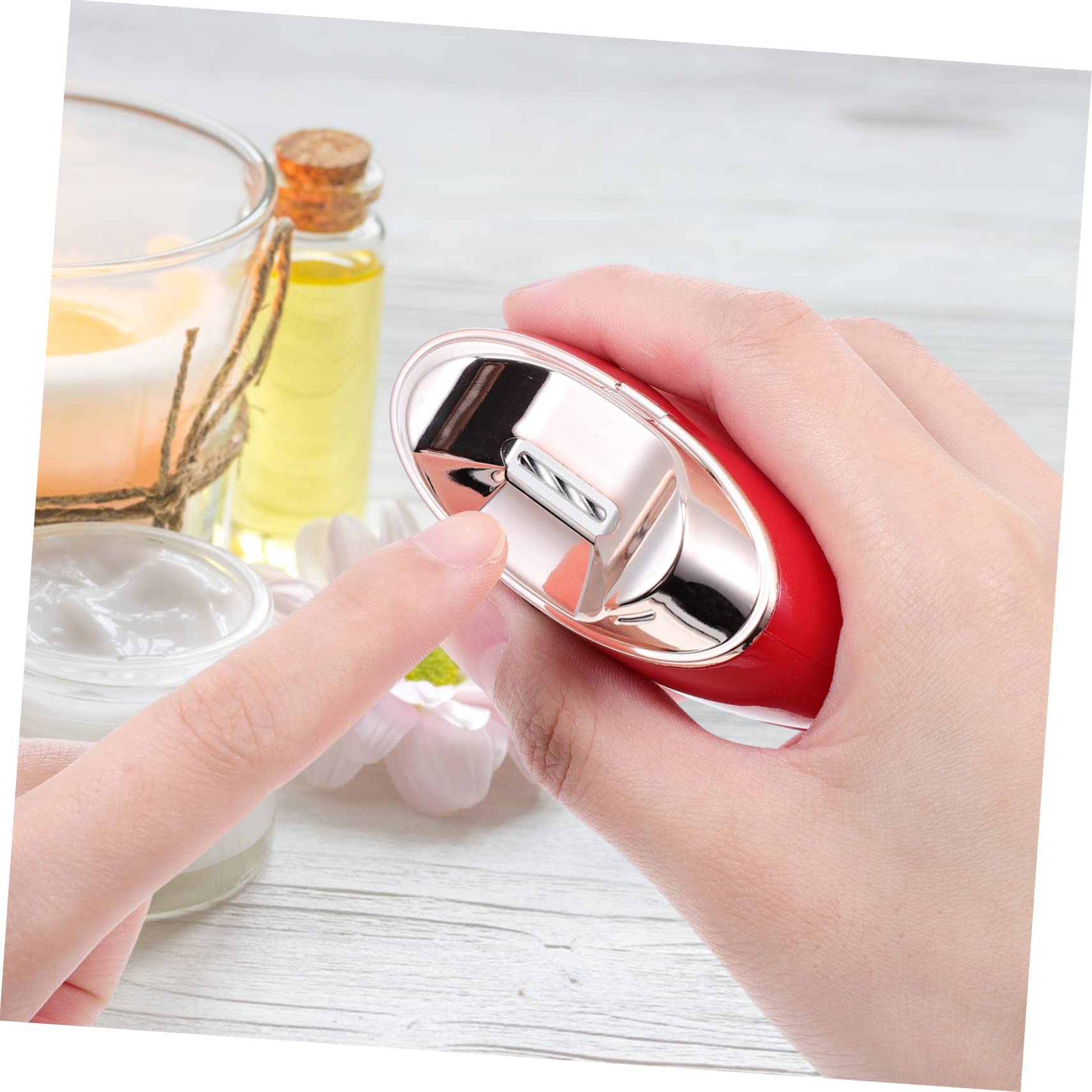 Wakauto 5-Piece Electric Nail Clipper Set - Professional Rechargeable Nail Trimmer with Nail File, Portable Travel Nail Care Kit (Red) - Perfect for Home, Salon & On-the-Go Grooming