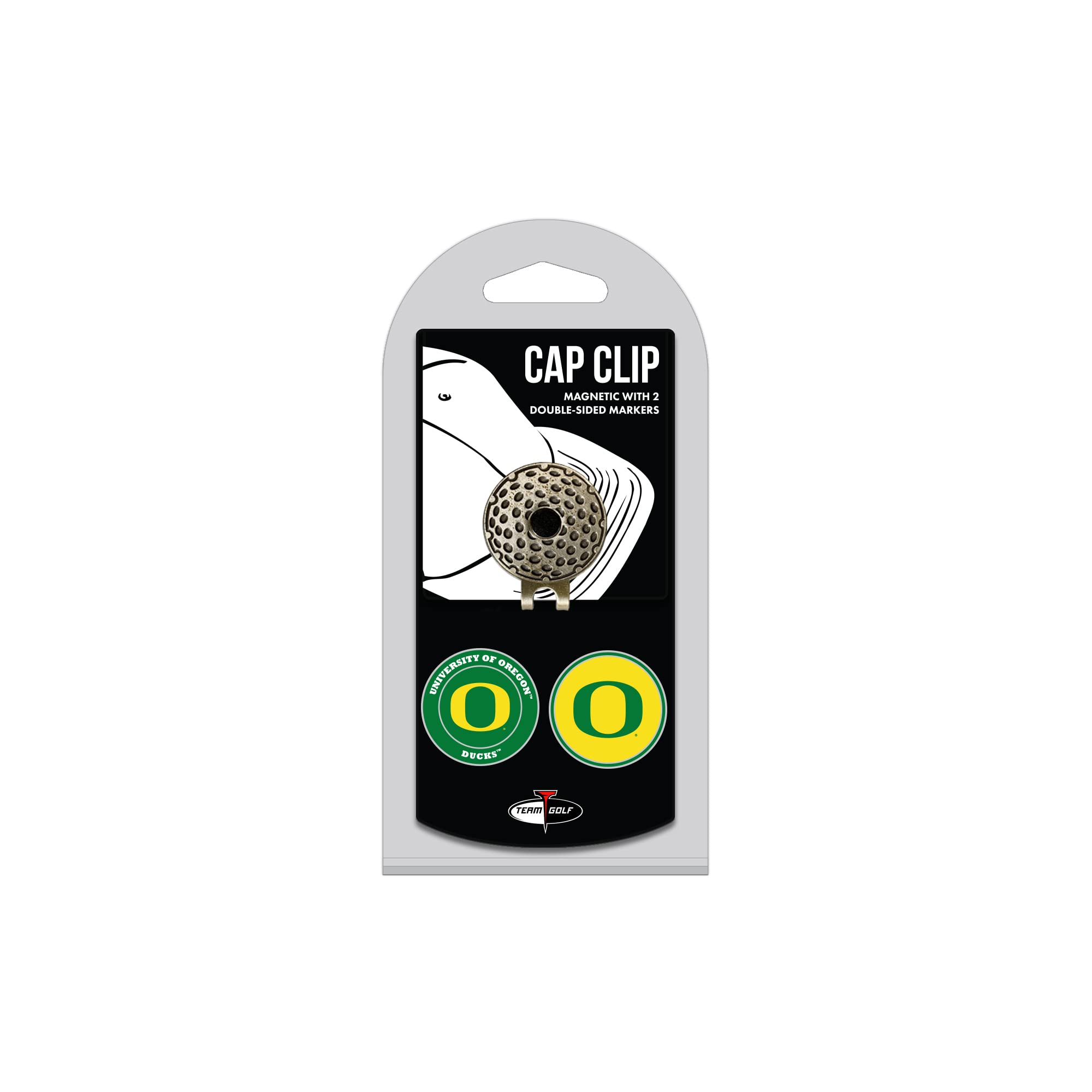 NCAA Golf Cap Clip with 2 Removable Magnetic Ball Markers - Double-Sided Enamel Hat Accessory for Golfers | Perfect for Golf Tournaments, Practice & Fan Support