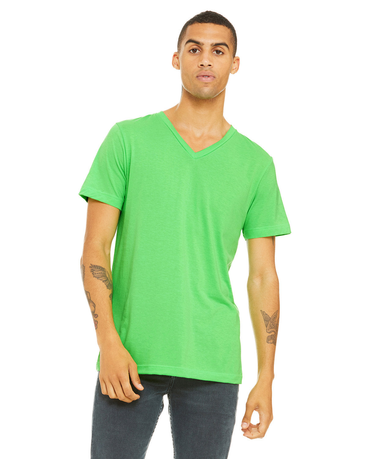 Bella + Canvas 3005CVC Unisex V-Neck T-Shirt - Soft CVC Jersey Fabric for Everyday Wear, Casual Outfits & Layering