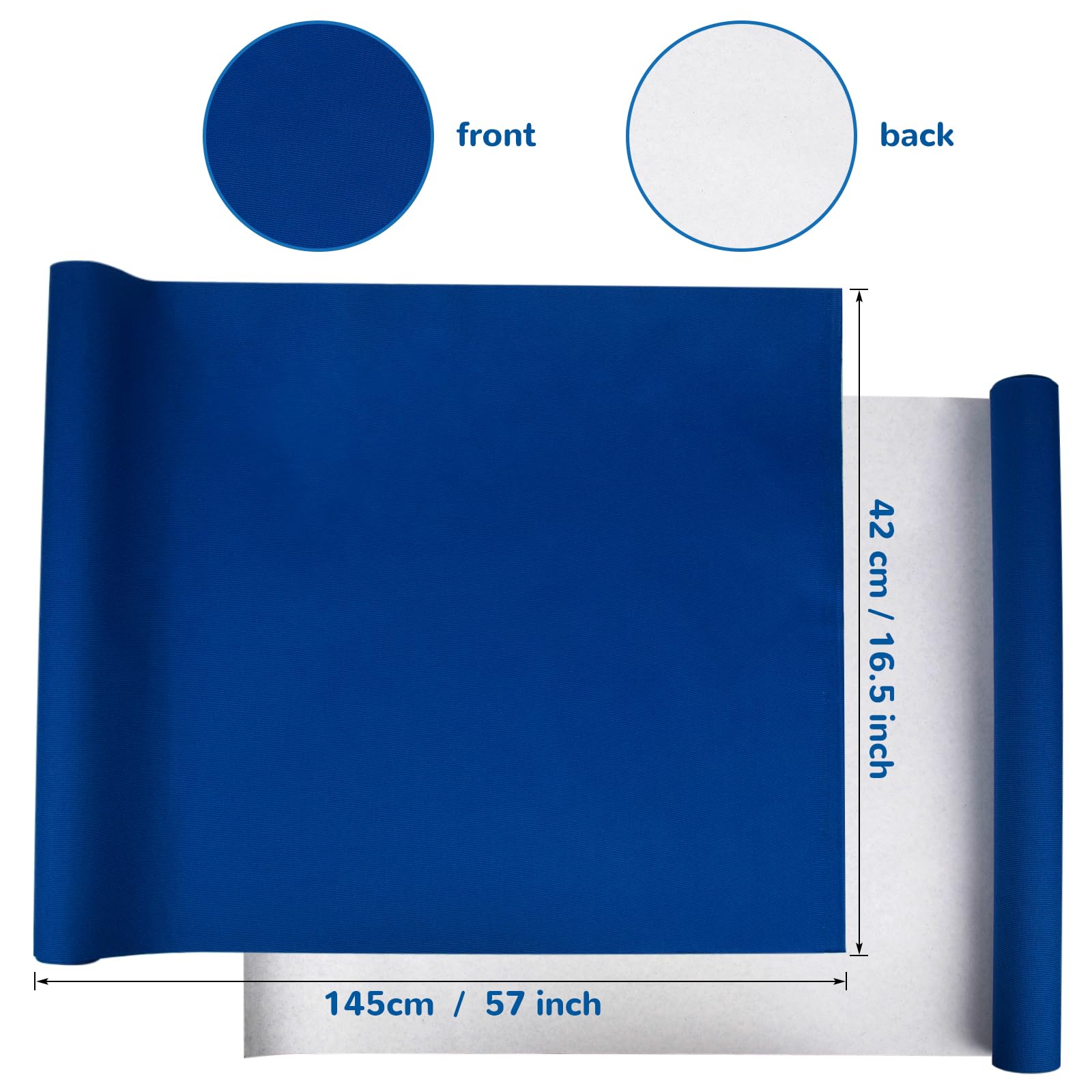 Premium Book Binding Cloth 57x17 Inch - Dark Blue Fabric with Paper Backing for DIY Book Covers, Journals & Scrapbooks | Perfect for Bookbinding, Restoration & Craft Projects