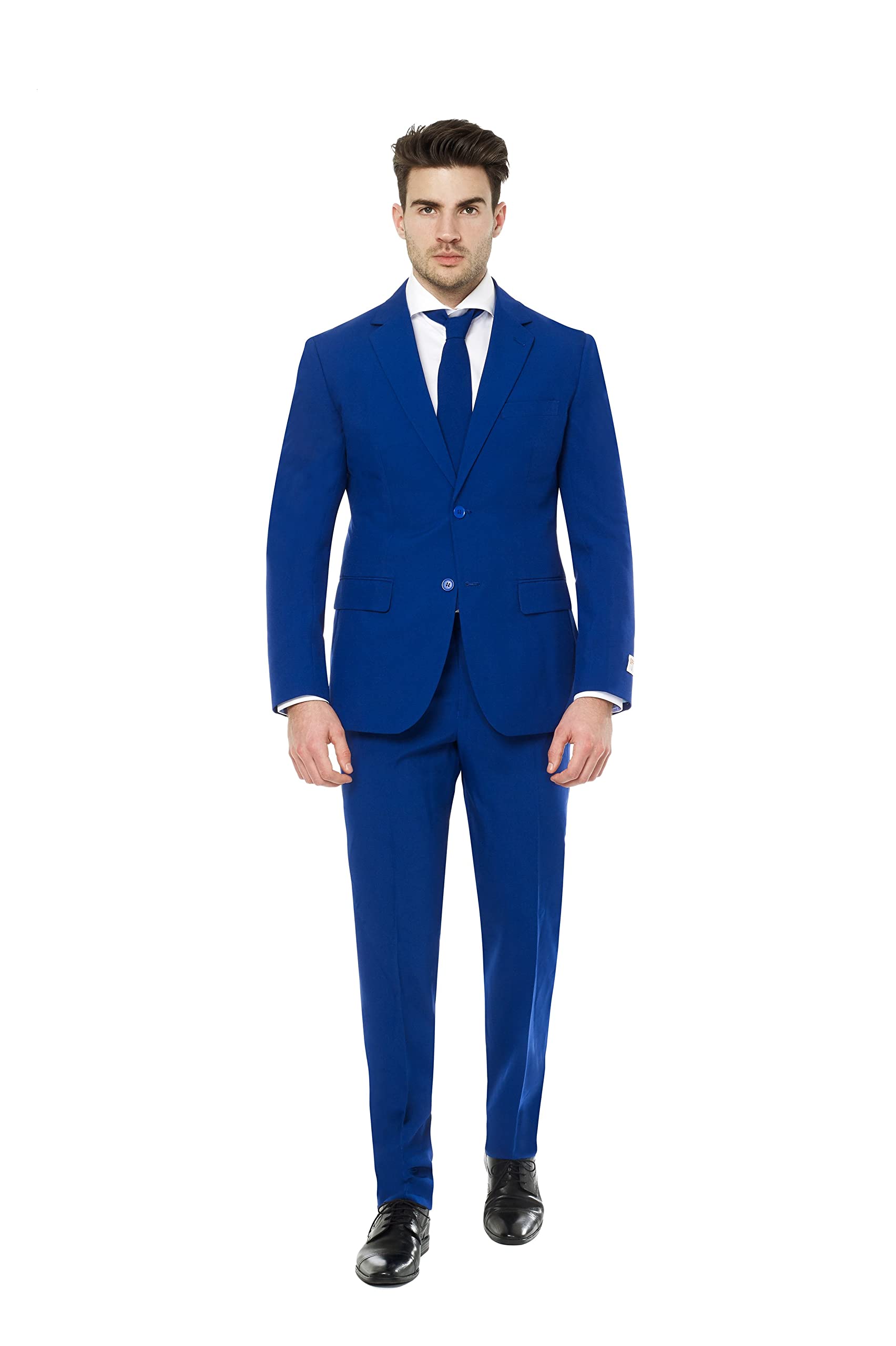 OppoSuits Men's Solid Color Party Suits Set - Formal Blazer, Pants & Tie for Prom, Wedding, Bachelor Party - Elegant Matching Outfit for Special Occasions & Night Events