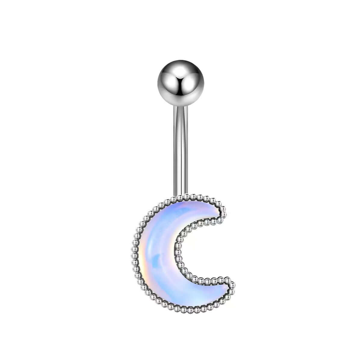 Glow in the Dark Belly Button Rings - Moon Star Design | Body Jewelry for Women | Perfect for Night Parties, Raves & Unique Fashion Looks