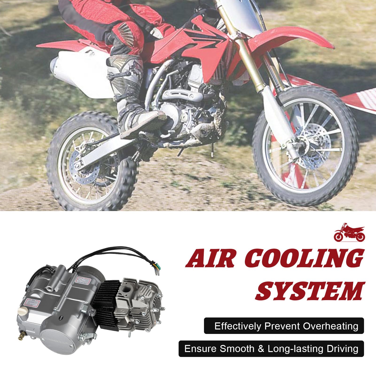 125cc 4-Stroke Single Cylinder ATV Engine Upgrade Kit - Manual Clutch Motor for Honda XR50 XR70 CRF50 CRF70, Dirt Pit Bikes & Go Karts - Perfect for Off-Road Racing & Trail Riding Adventures