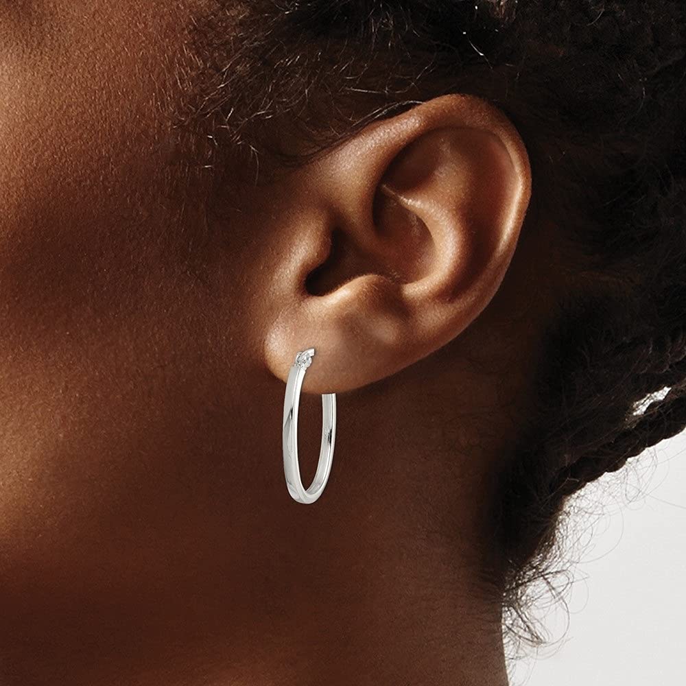 Diamond2Deal 925 Sterling Silver Square Hoop Earrings for Women - 1.02 Inch Length, 0.67 Inch Width - Hypoallergenic Fashion Jewelry - Perfect for Parties, Weddings & Everyday Wear