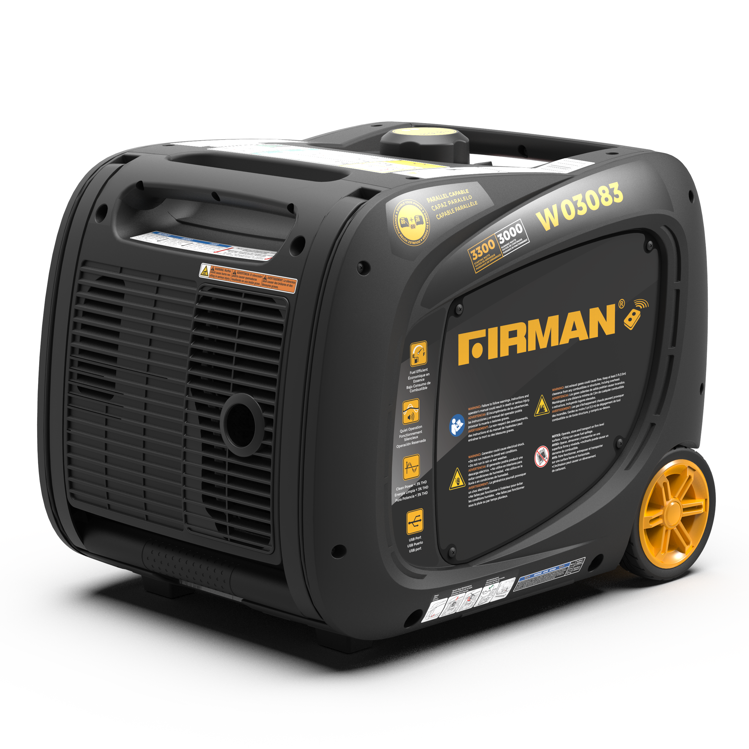 3300W Portable Inverter Gas Generator with Recoil Start - Quiet, Reliable Power for Camping, RV Trips & Emergency Backup