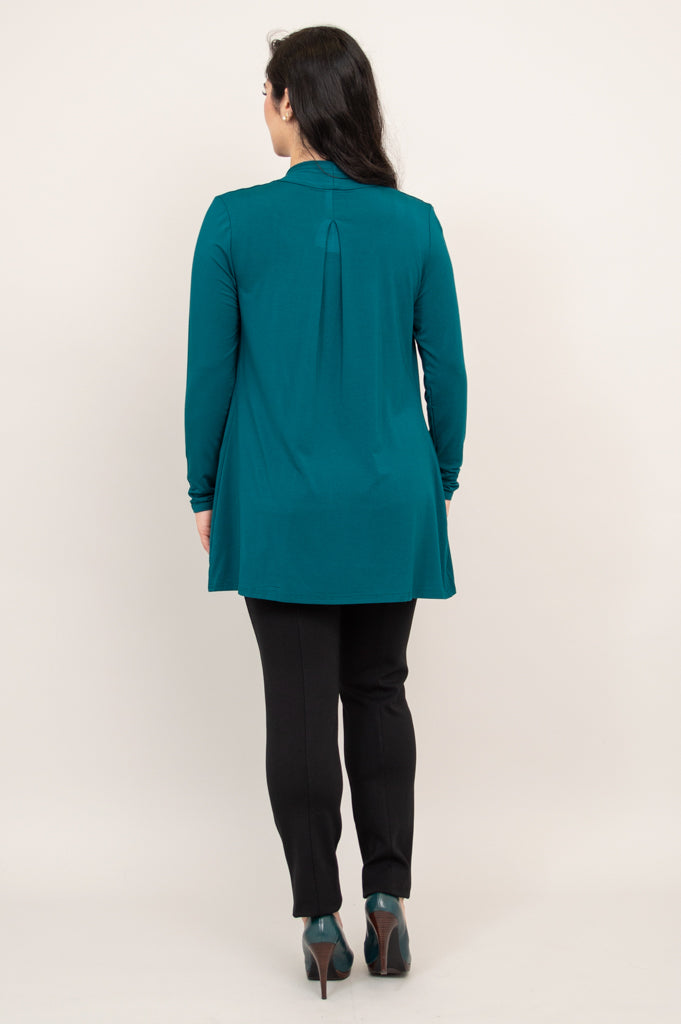 Eco-Friendly Bamboo Chopra Jacket in Teal - Sustainable Lightweight Outerwear for Yoga, Travel & Casual Wear