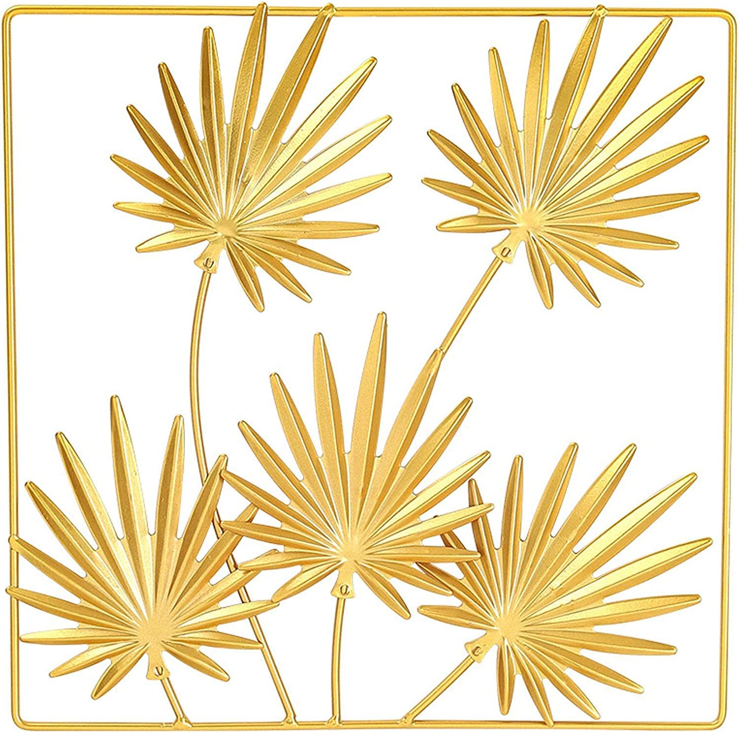 Metal Wall Art Decor - Elegant Iron Leaf Sculpture for Home & Office | Palm Design for Bedroom, Living Room & Office Spaces | Unique Hanging Ornament for Modern Interior Design