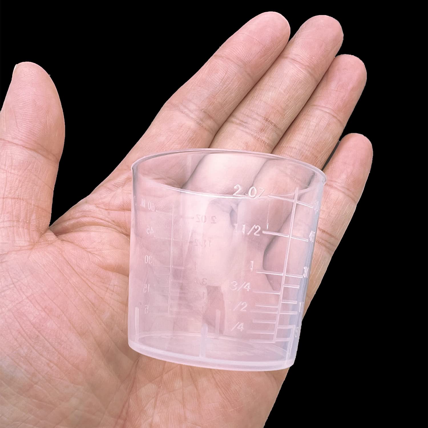 30 Pcs Plastic Graduated Measuring Cups 60ml/2oz with Measurement Marks - Clear Epoxy Resin Mixing Cups with 50 Wooden Stir Sticks for DIY Crafts, Paint, Stain, Glue - Perfect for Art Projects, Home Decor & Science Experiments