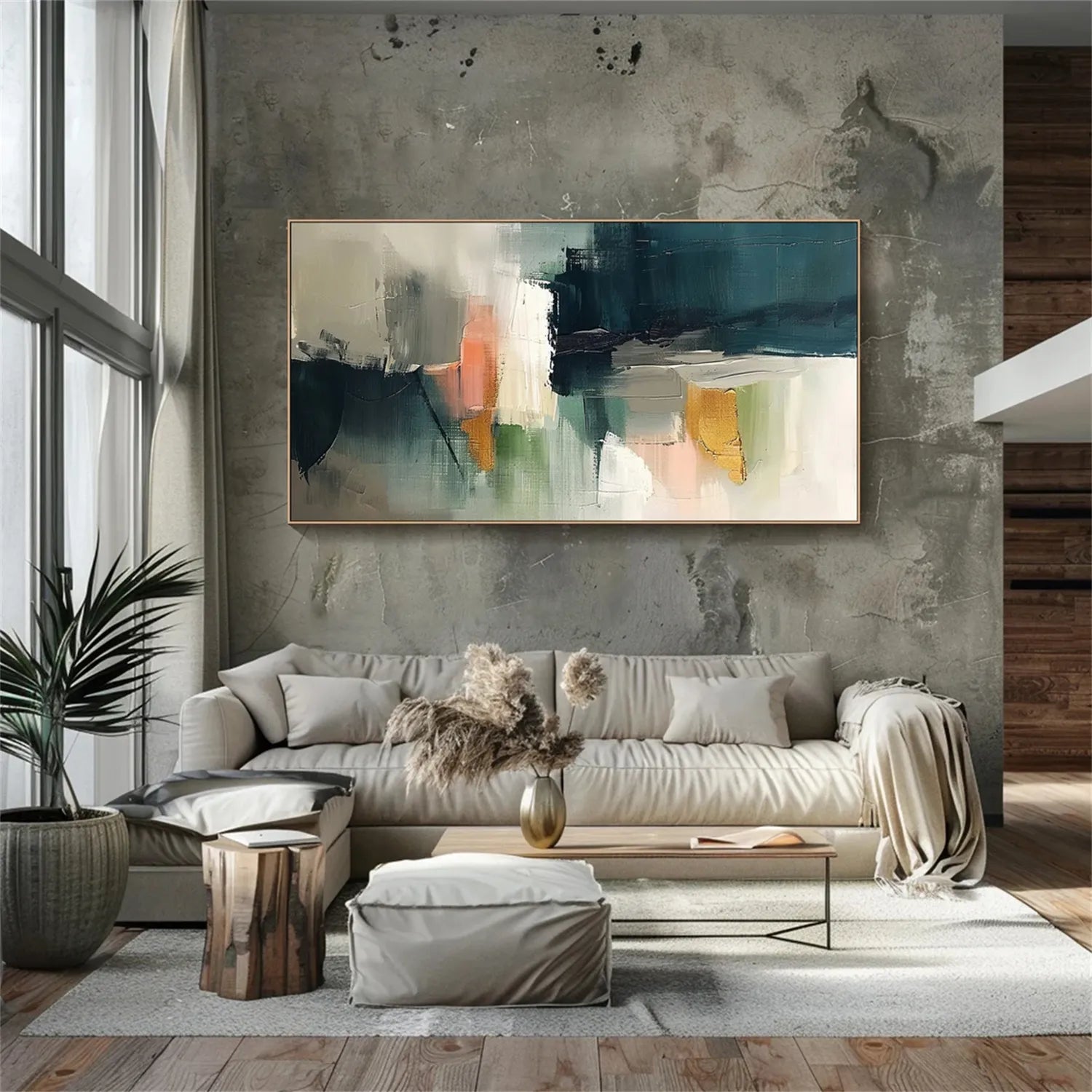 Abstract Painting #AB 205 - Modern Wall Art for Living Room, Bedroom & Office Decor - Handmade Canvas Artwork for Home & Office Interior Design