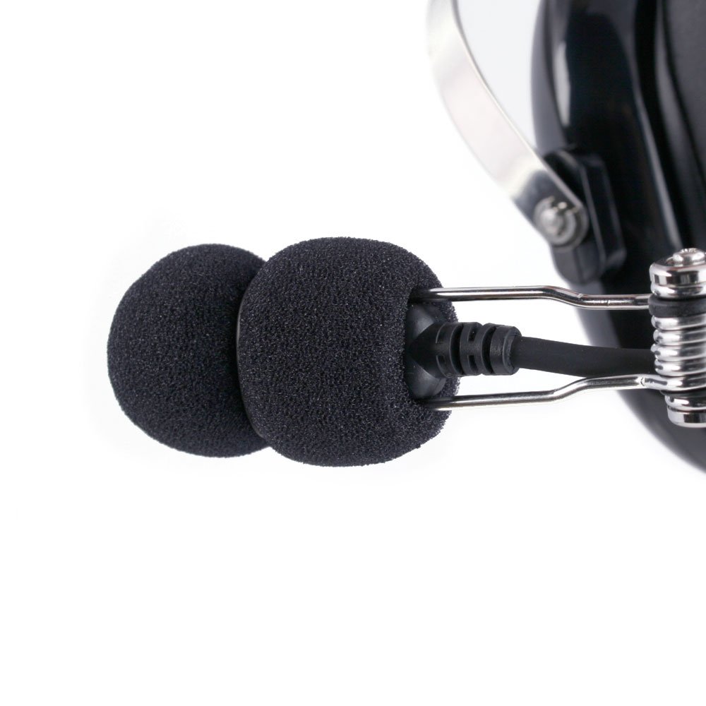 RA454 Black Aviation Stereo Pilot Headset - Durable & Noise-Reducing for General Aircraft - Perfect for Flight Training, Cockpit Communication & Long-Haul Flights