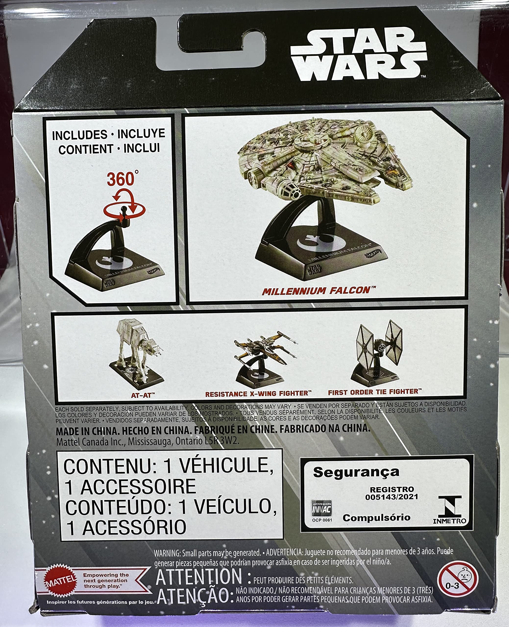 Hot Wheels Star Wars Starships Select Millennium Falcon #07 Variant Chase Battle Damaged 2023 Mix 1 - Die-Cast Collectible Vehicle with Bubble Wrap Packaging - Perfect for Star Wars Fans, Collectors and Gift Giving