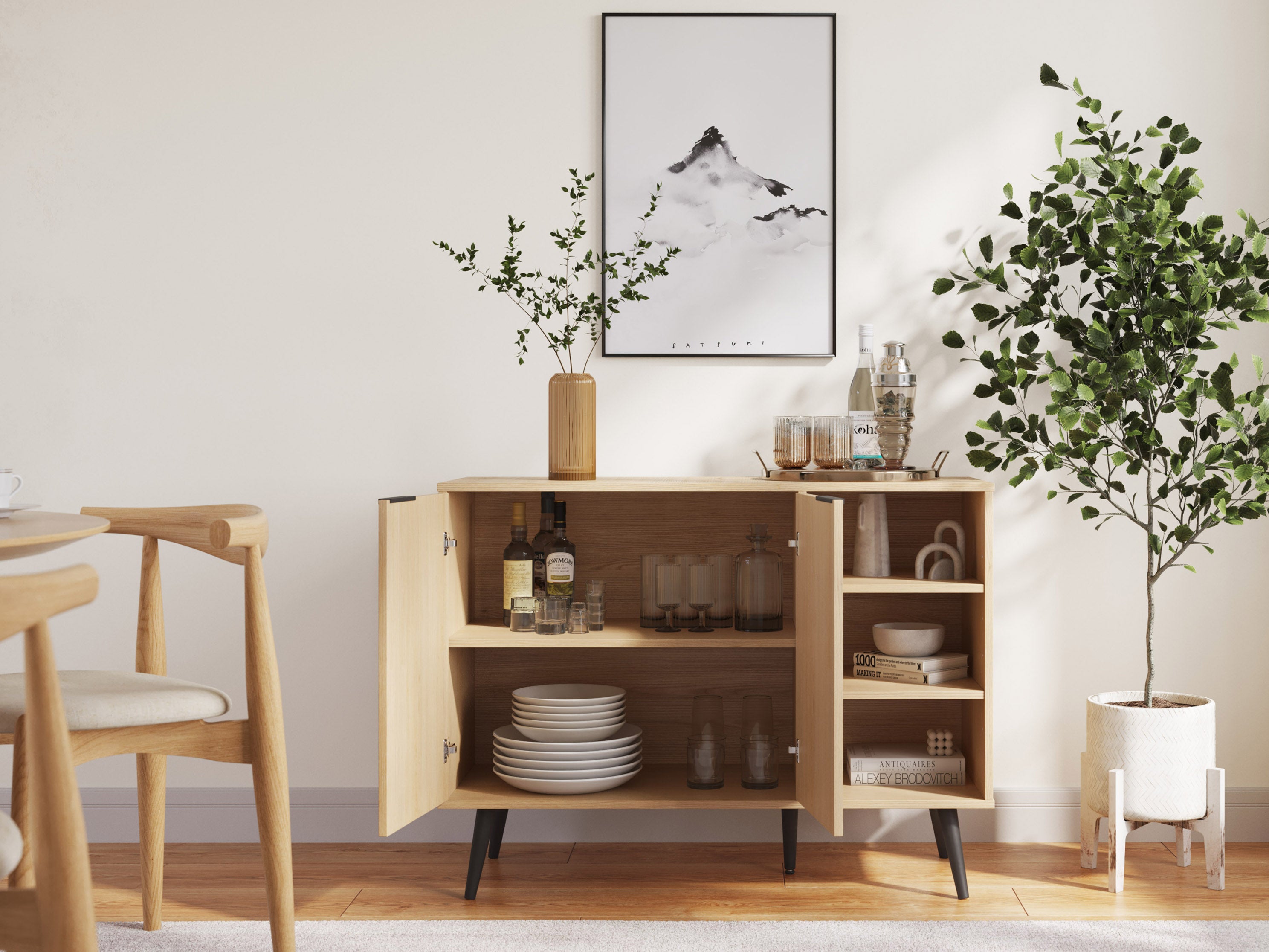 Modern Sideboard Buffet Cabinet with Storage - Stylish Dining Room Furniture for Home Decor & Entertaining | Perfect for Living Room, Dining Area & Kitchen Organization
