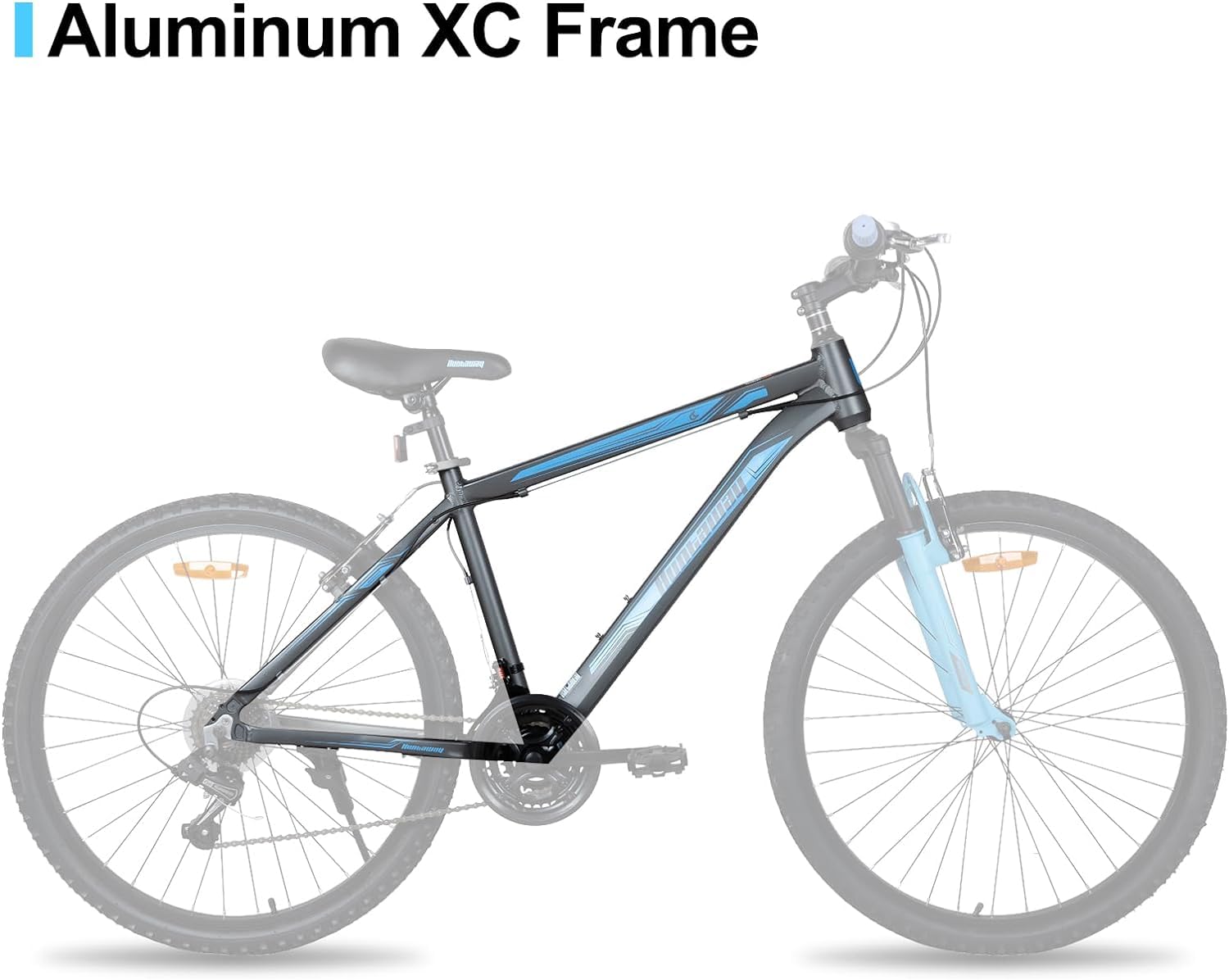 HH HILAND 26 Inch Mountain Bike for Men & Women - 21 Speed Gears, Aluminum Frame with Front Suspension, 3/6 Spoke Wheels - Perfect for Trail Riding, Commuting & Outdoor Adventures