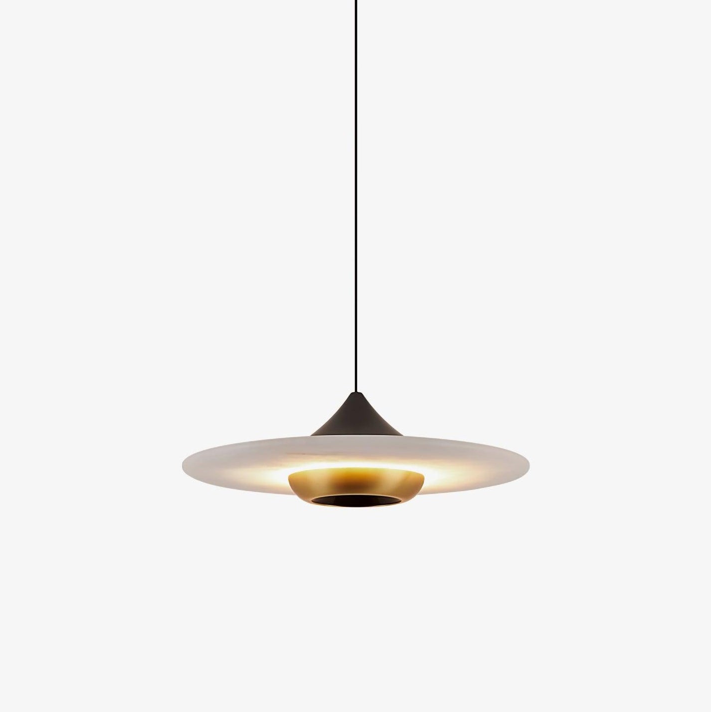 Modern UFO Flying Saucer Marble Pendant Light - Elegant Hanging Ceiling Lamp for Living Room, Dining Room, and Bedroom Decor