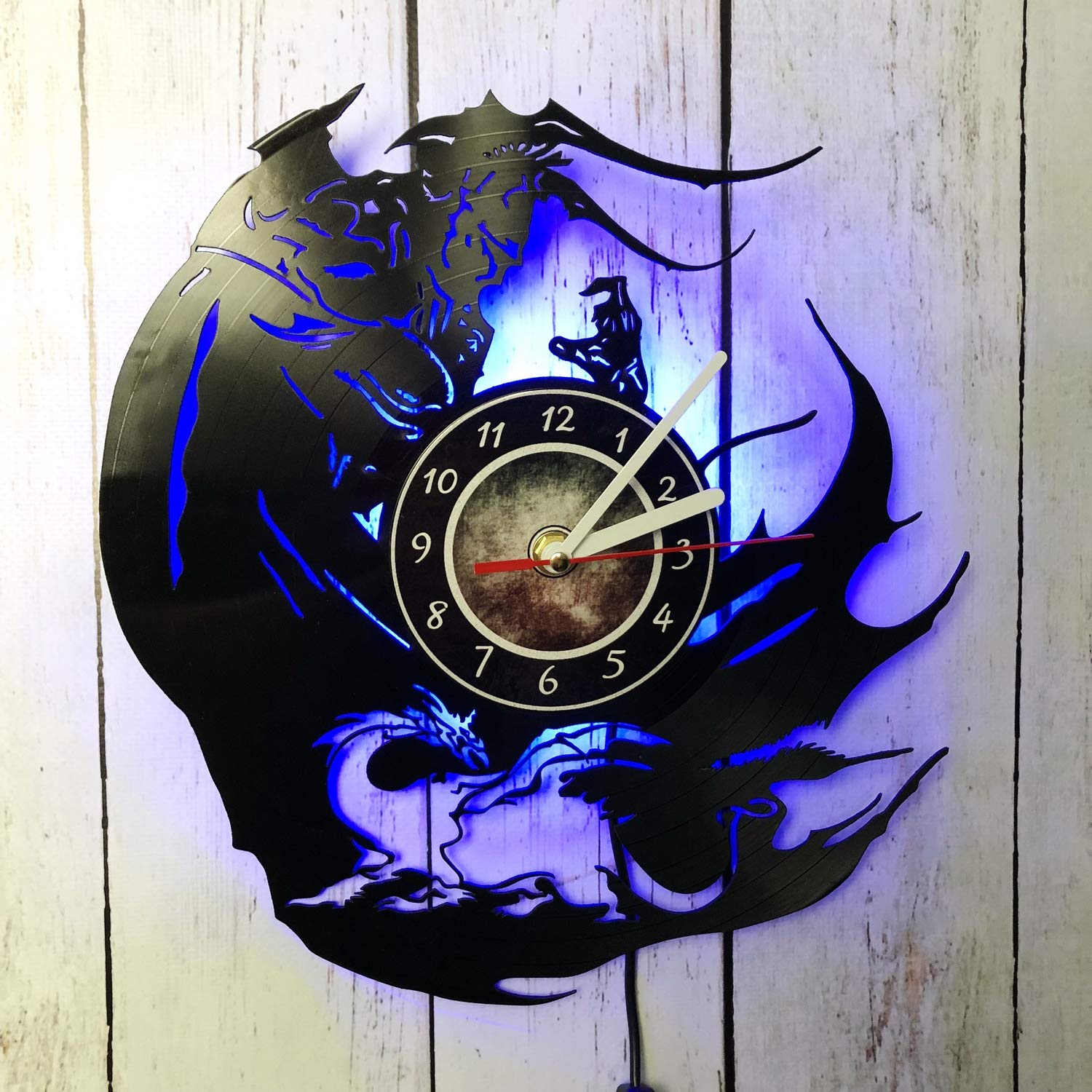 Final Fantasy LED Wall Light - Remote Control Night Light & Wall Clock, Handmade Vintage Backlit Art for Living Room Decor (Blue) | Perfect for Gaming Rooms, Bedrooms & Home Theater Lighting