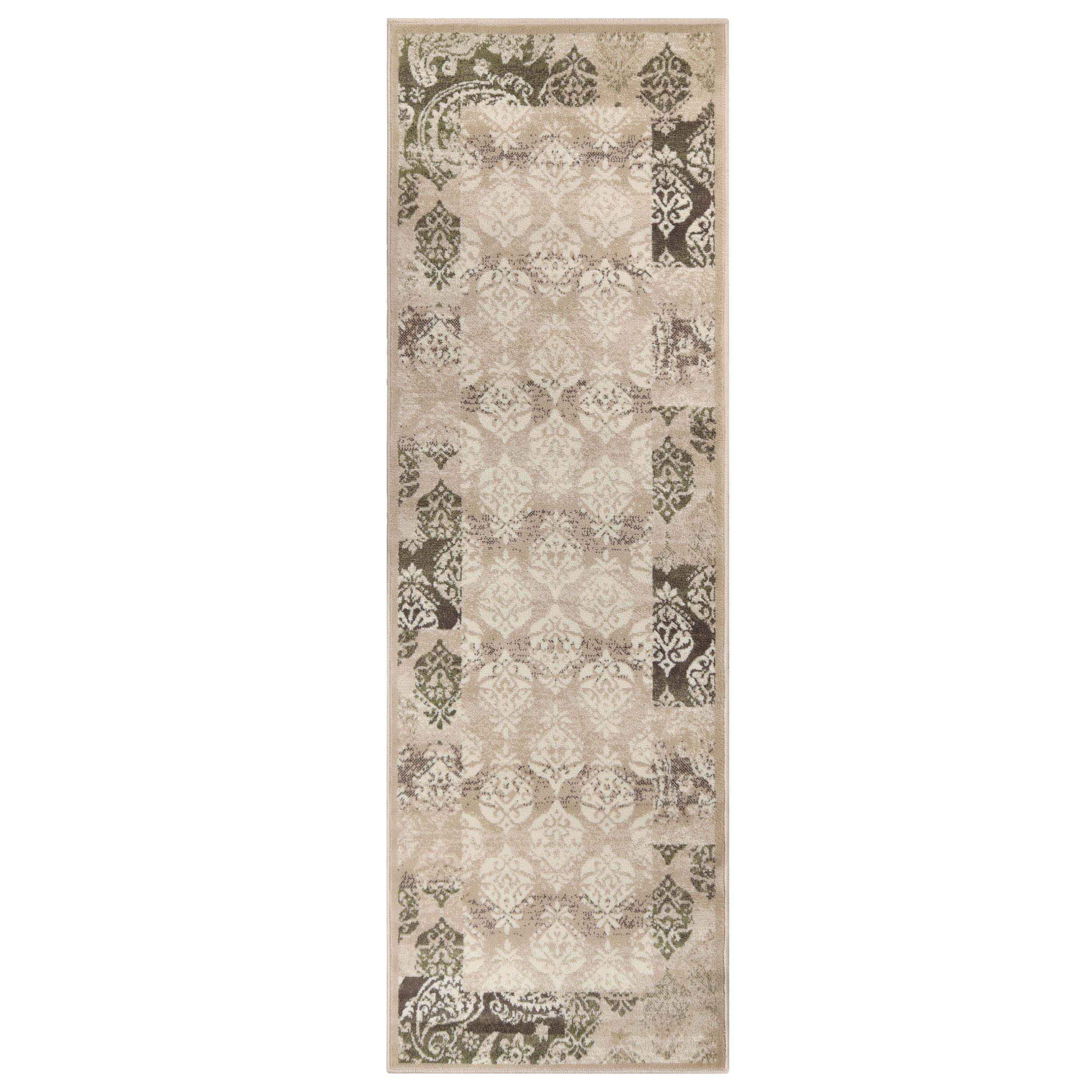 Stylish Modern Damask Indoor Area Rugs & Runners - Non-Slip Soft Living Room Carpet for Bedroom, Hallway, Dining Room Decor