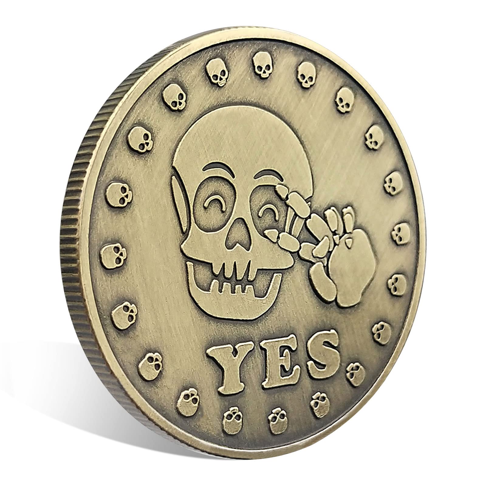 Yes No Coin - Decision Maker Flip Coin for Fun Choices - Novelty Destiny Coin for Women & Men - Funny Party Game Supplies with Skull Pattern - Perfect for Gifts, Games, and Decision Making