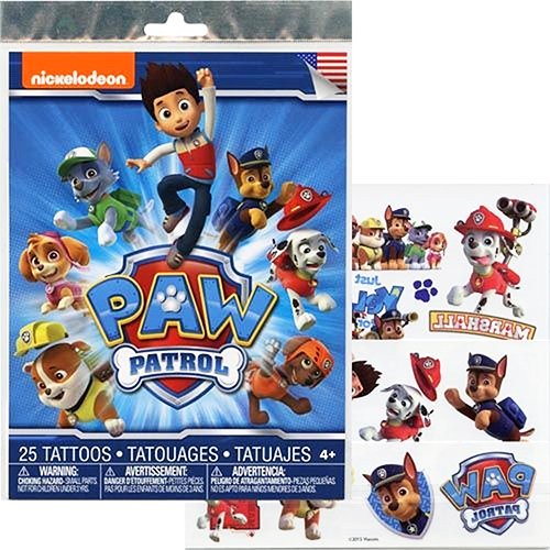 Paw Patrol Temporary Tattoos for Kids - 2 Packs of 50 Fun Cartoon Character Tattoos - Perfect for Birthday Parties, School Rewards & Playtime Activities