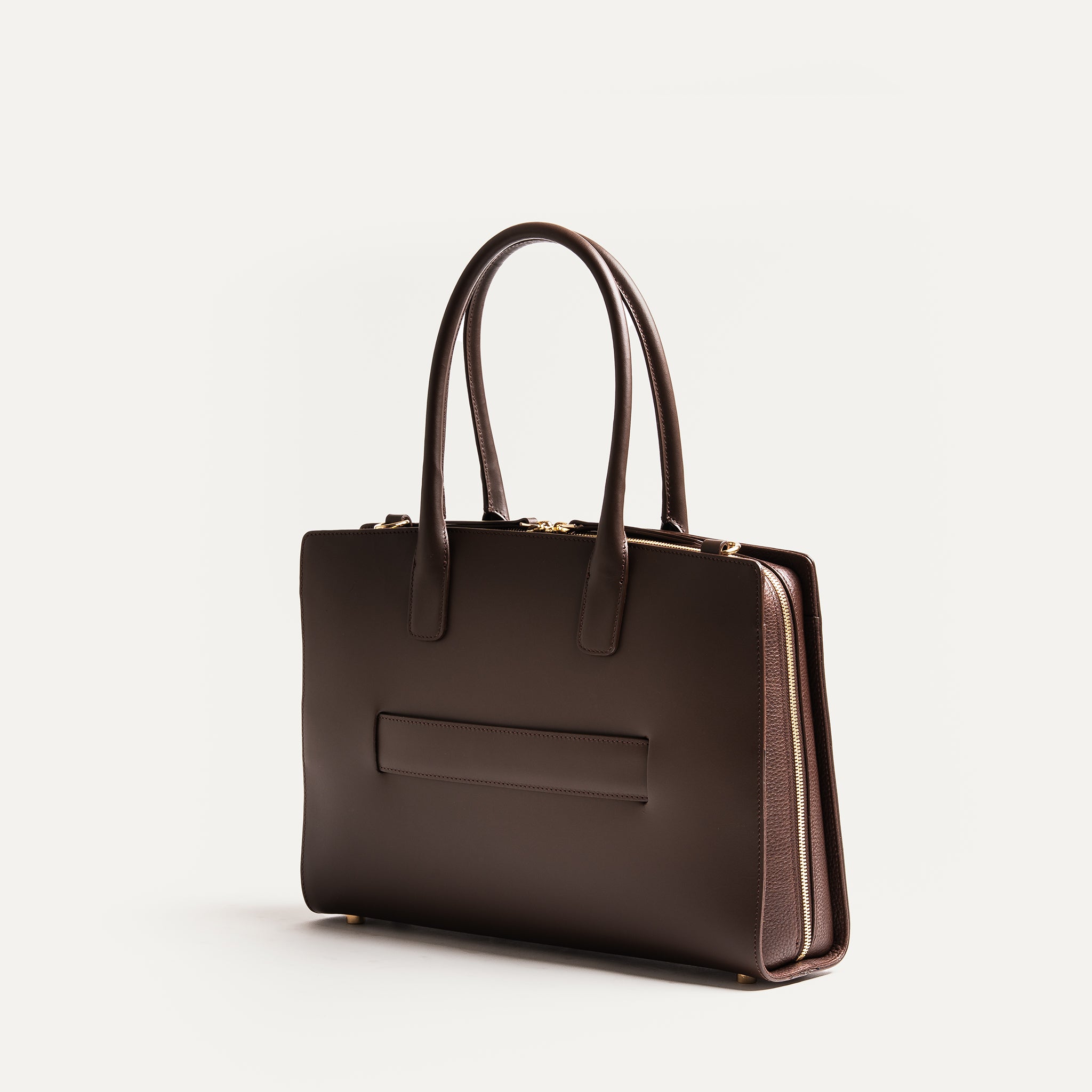 MILIA Smooth Brown Leather Handbag - Stylish & Durable Women's Purse for Work, Travel & Everyday Use