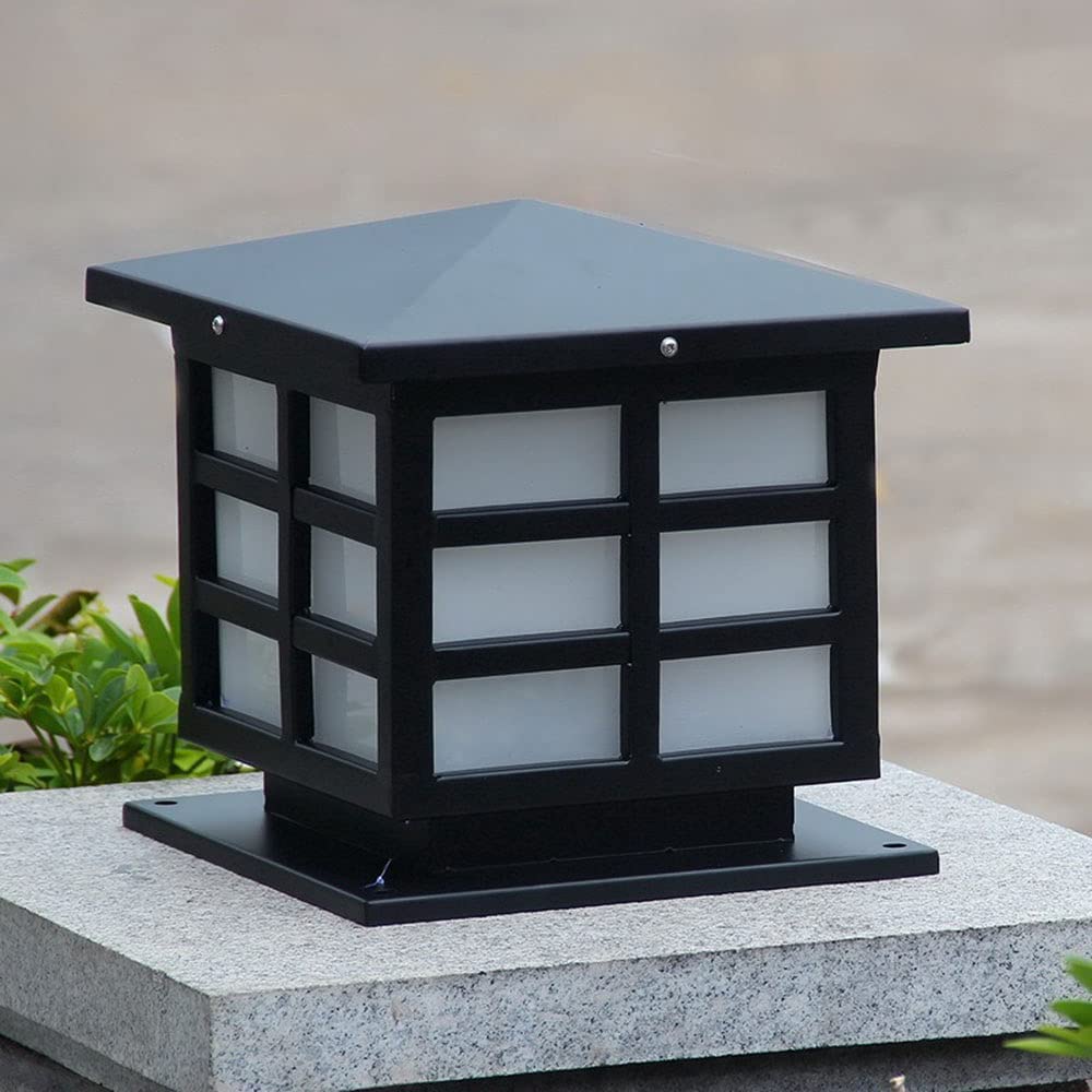 Vintage Outdoor LED Pillar Light - Square Fence & Column Lamp for Garden, Villa, Deck, Wharf & Gate Lighting | Weatherproof Landscape Lighting Fixture