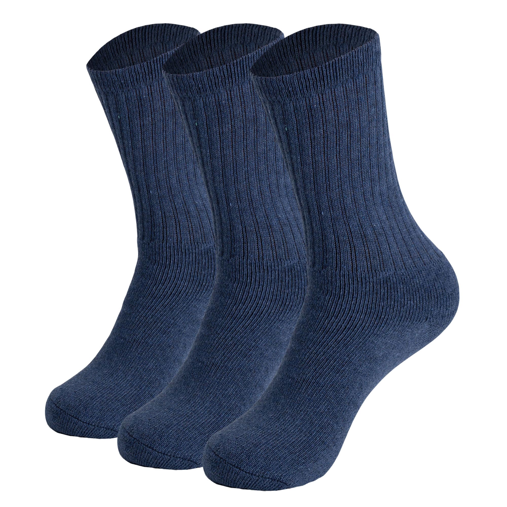 American Made Cotton Crew Athletic Socks for Women - Seamless Toe Comfort (3-Pack) - Perfect for Running, Gym Workouts & Everyday Wear