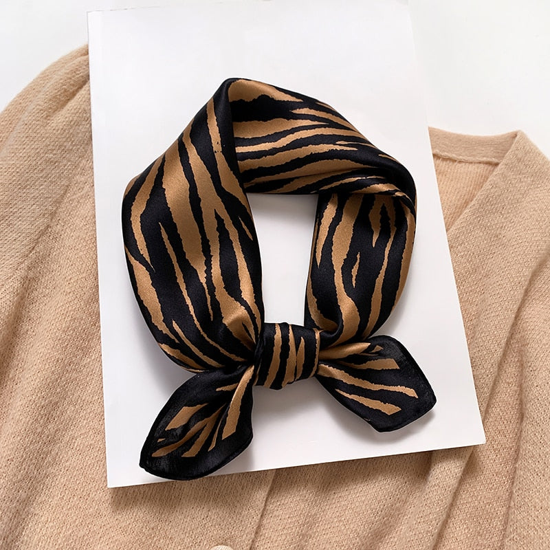 Luxury 100% Natural Silk Square Scarf for Women - Fashion Designer Print Hair Bandana & Neck Foulard - Elegant Small Kerchief Accessory 2024 New Collection - Perfect for Office, Parties, Weddings & Everyday Fashion