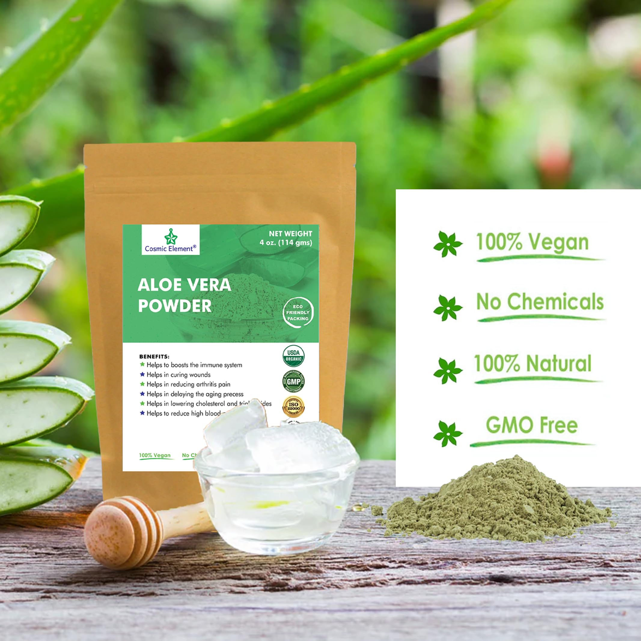Organic Aloe Vera Powder 100% Pure | Hydrating After Sun Care, Moisturizing for Face, Body & Skin | Sunburn, Acne & Dry Skin Relief | Aloe Powder for Hair Growth | 4 oz | Perfect for DIY Skincare, Sunburn Recovery & Natural Hair Treatments