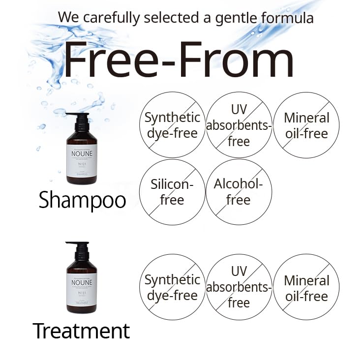 NOUNE Straight Shampoo for Smooth & Silky Hair - 13.5 fl oz (400 ml) - Sulfate-Free Formula for Daily Use at Home & Salon