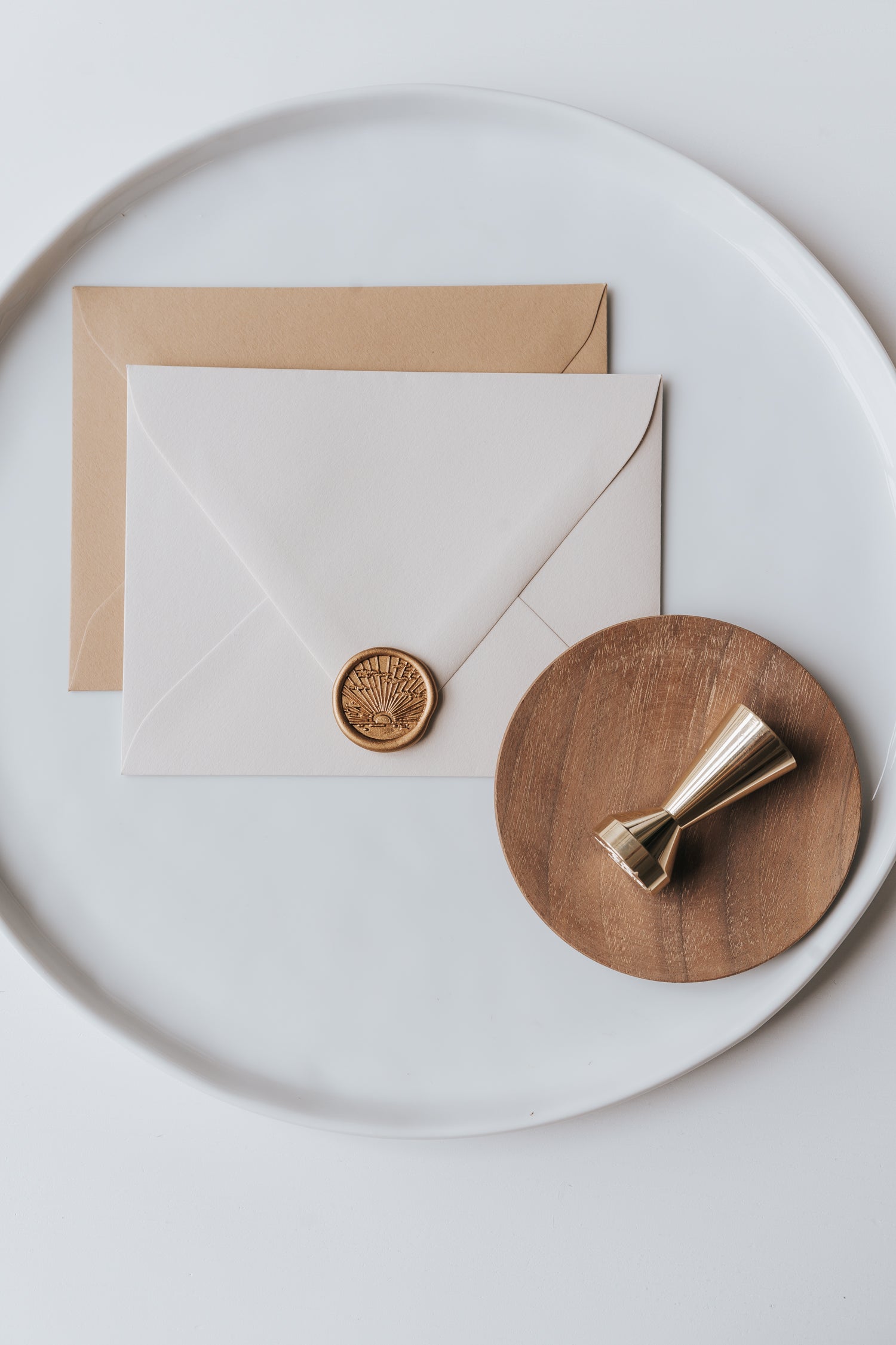 Vintage Brass Sunrise Wax Seal Stamp for Wedding Invitations, Letters & DIY Crafts - Elegant Wax Seal Kit for Envelopes, Scrapbooking & Calligraphy