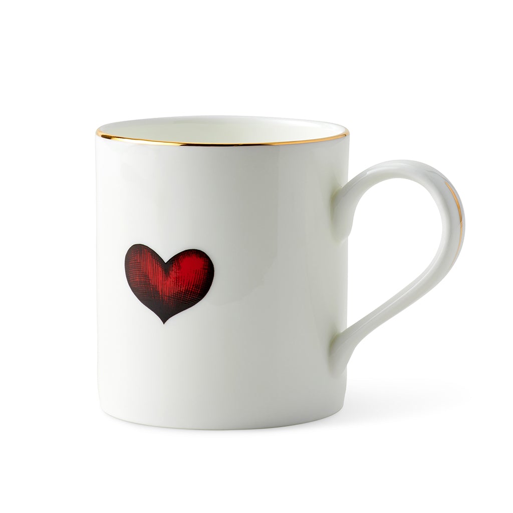 Red Love Heart Majestic Mug - Elegant Ceramic Coffee Cup for Valentine's Gift, Anniversary & Romantic Dates - Perfect for Couples, Tea & Hot Chocolate Lovers