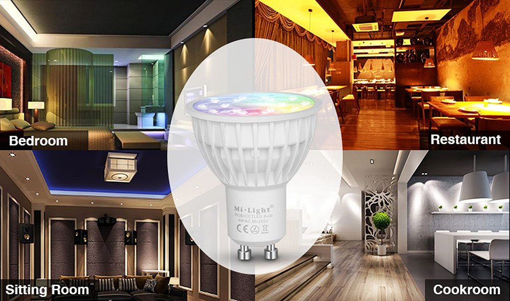 Smart LED Bulb RGBW CCT - Dimmable with Remote (4 Pack) for Home Lighting