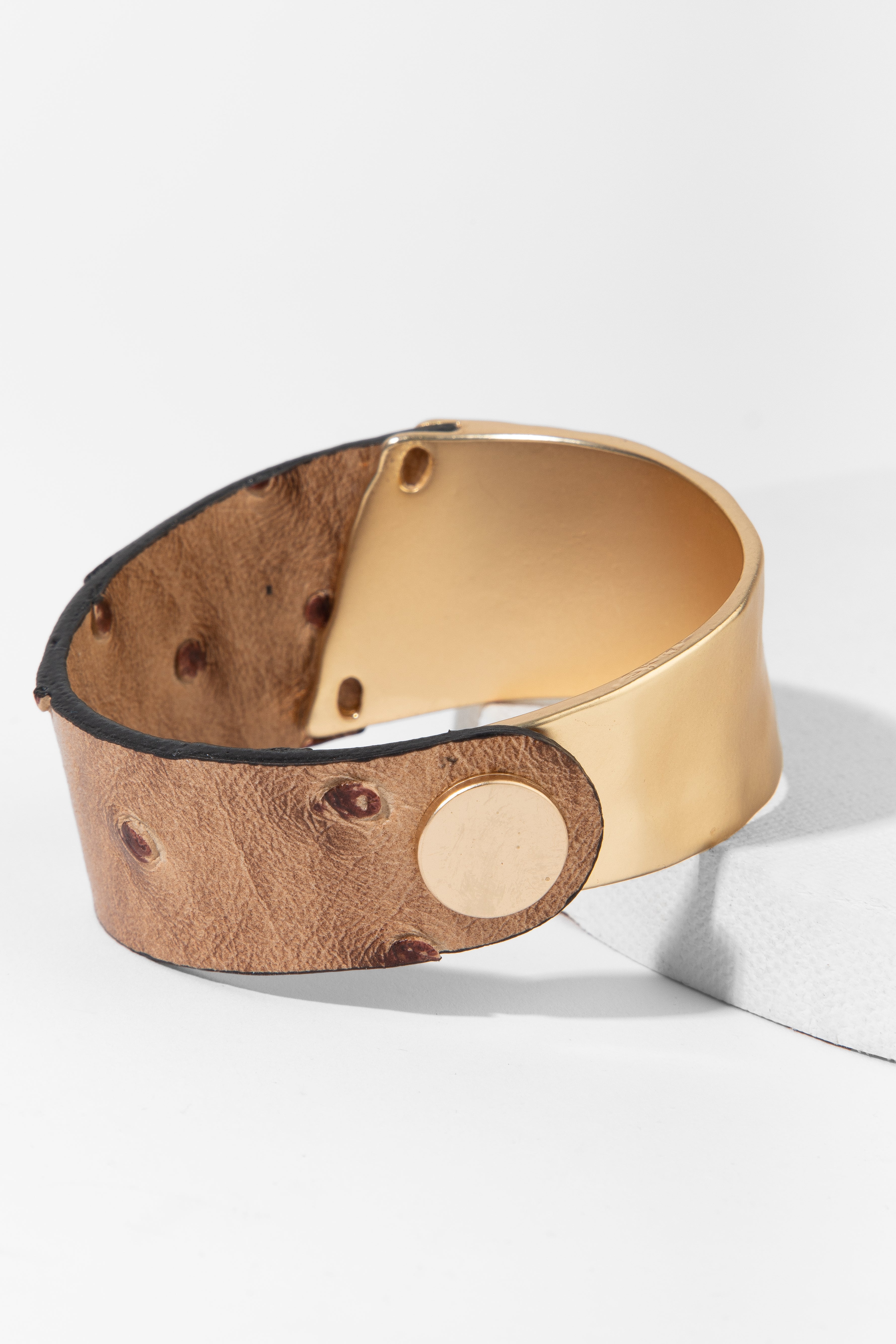 Stylish Leather and Metal Duo Bracelet for Women - Trendy Adjustable Bangle for Casual Wear & Date Night