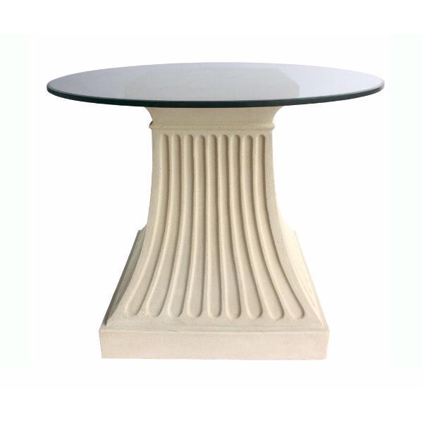 Modern Fluted Pedestal Dining Table - Round Wooden Kitchen Table for 4-6 People - Perfect for Small Spaces, Breakfast Nook & Apartment Dining