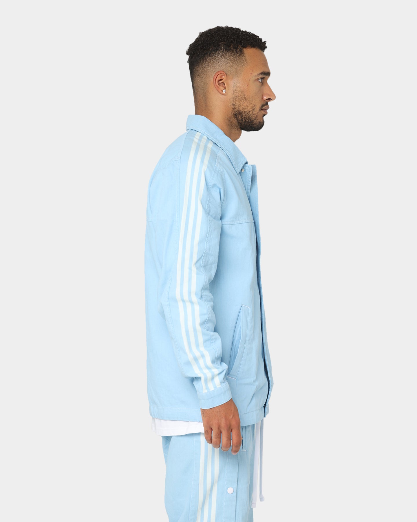 Adidas Denim Jacket for Men - Light Blue Wash Casual Jacket with Classic Logo | Perfect for Streetwear, Outdoor Activities & Everyday Fashion